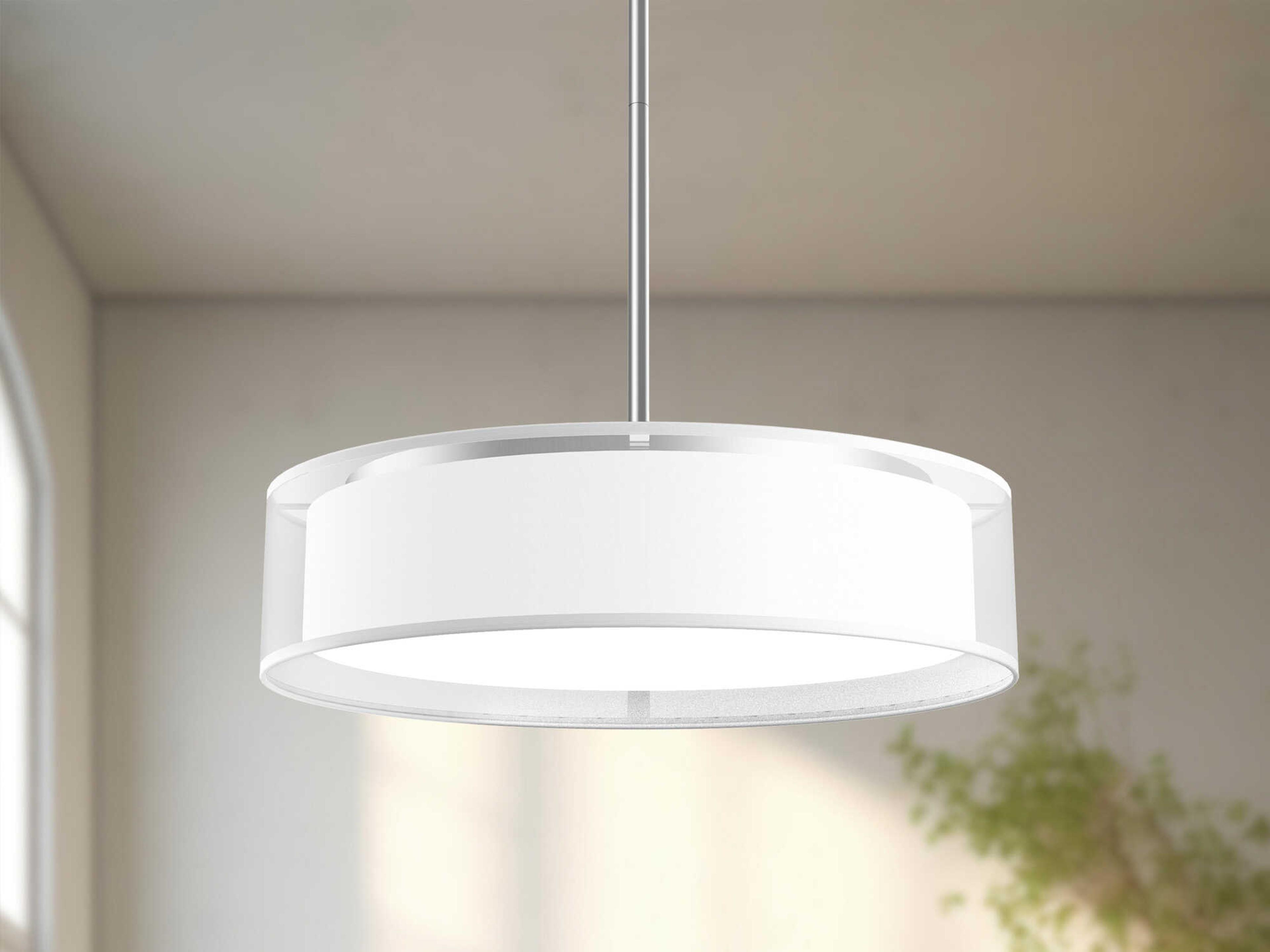 Kuzco Lighting Dalton White Organza Drum Pendant