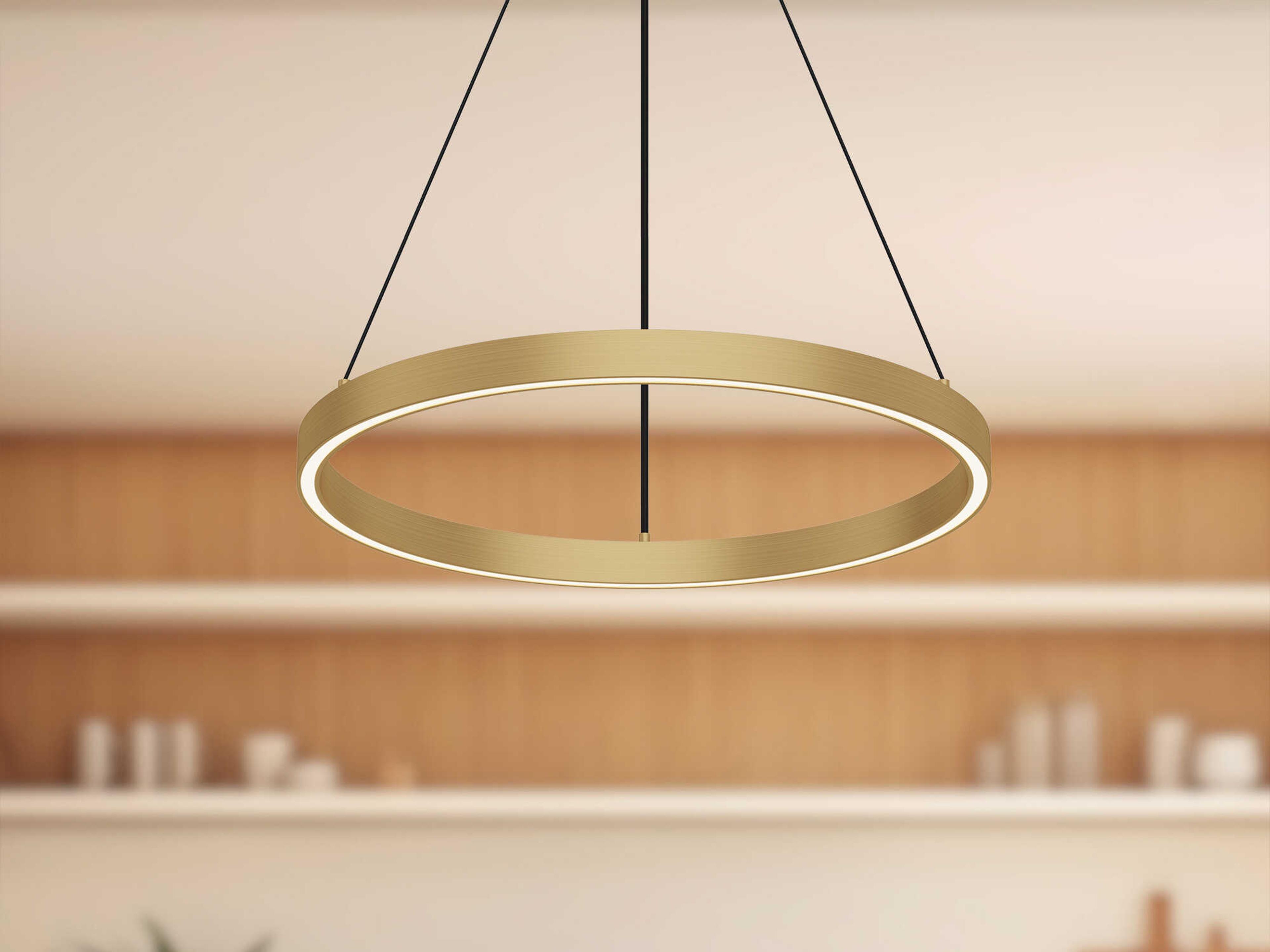 Kuzco Lighting Cerchio Brushed Gold Round Pendant
