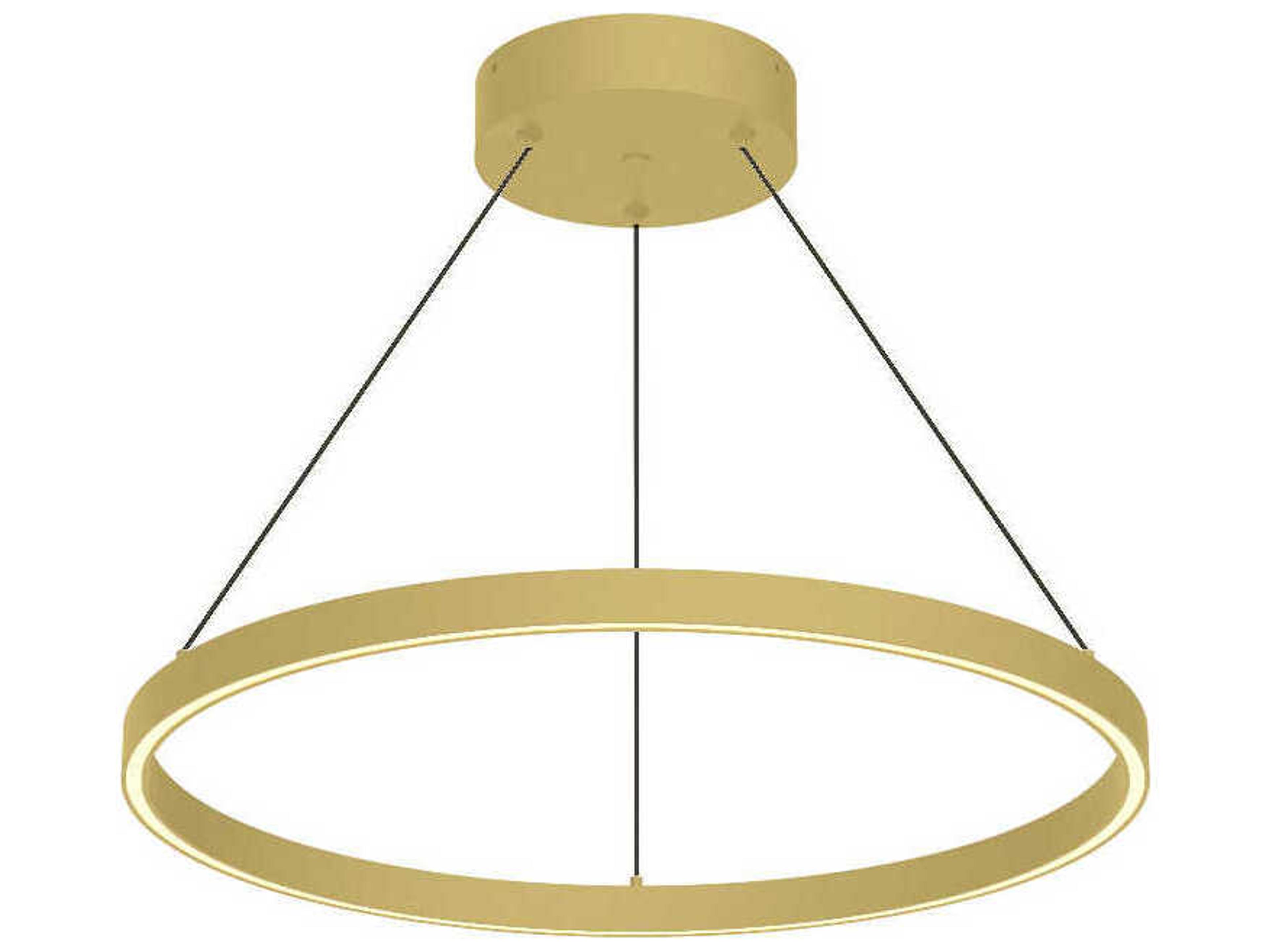 Cerchio Brushed Gold Round Pendant