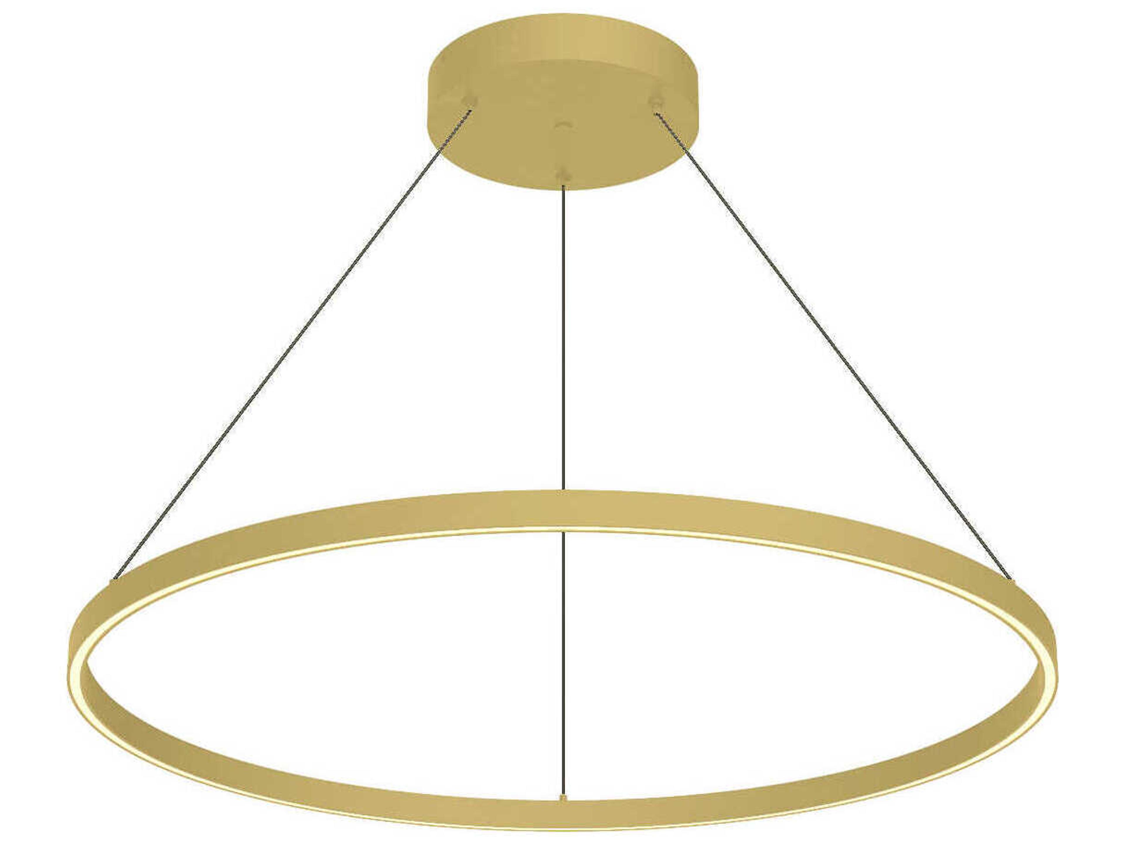 Cerchio Brushed Gold Round Pendant