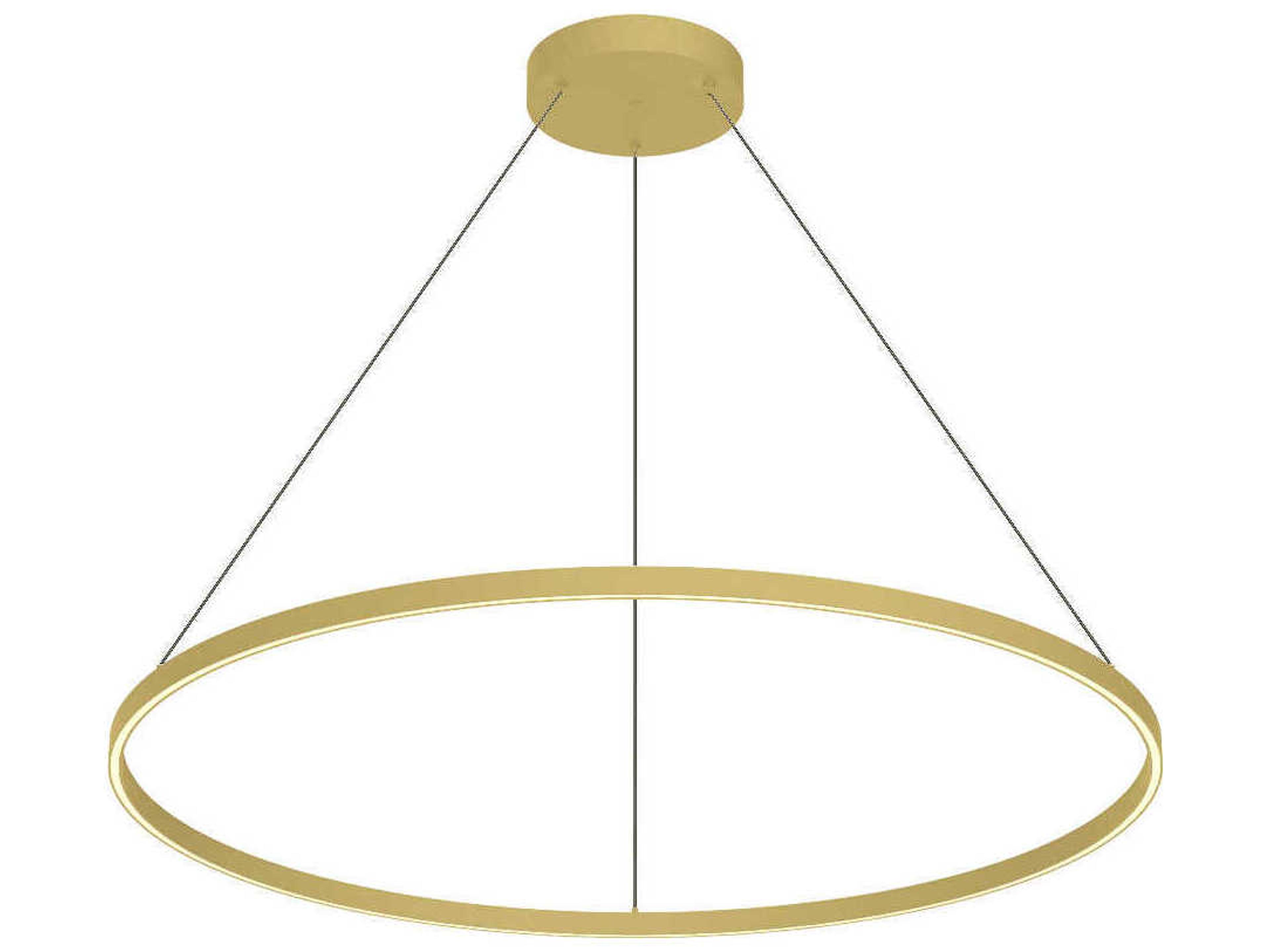 Cerchio Brushed Gold Round Pendant
