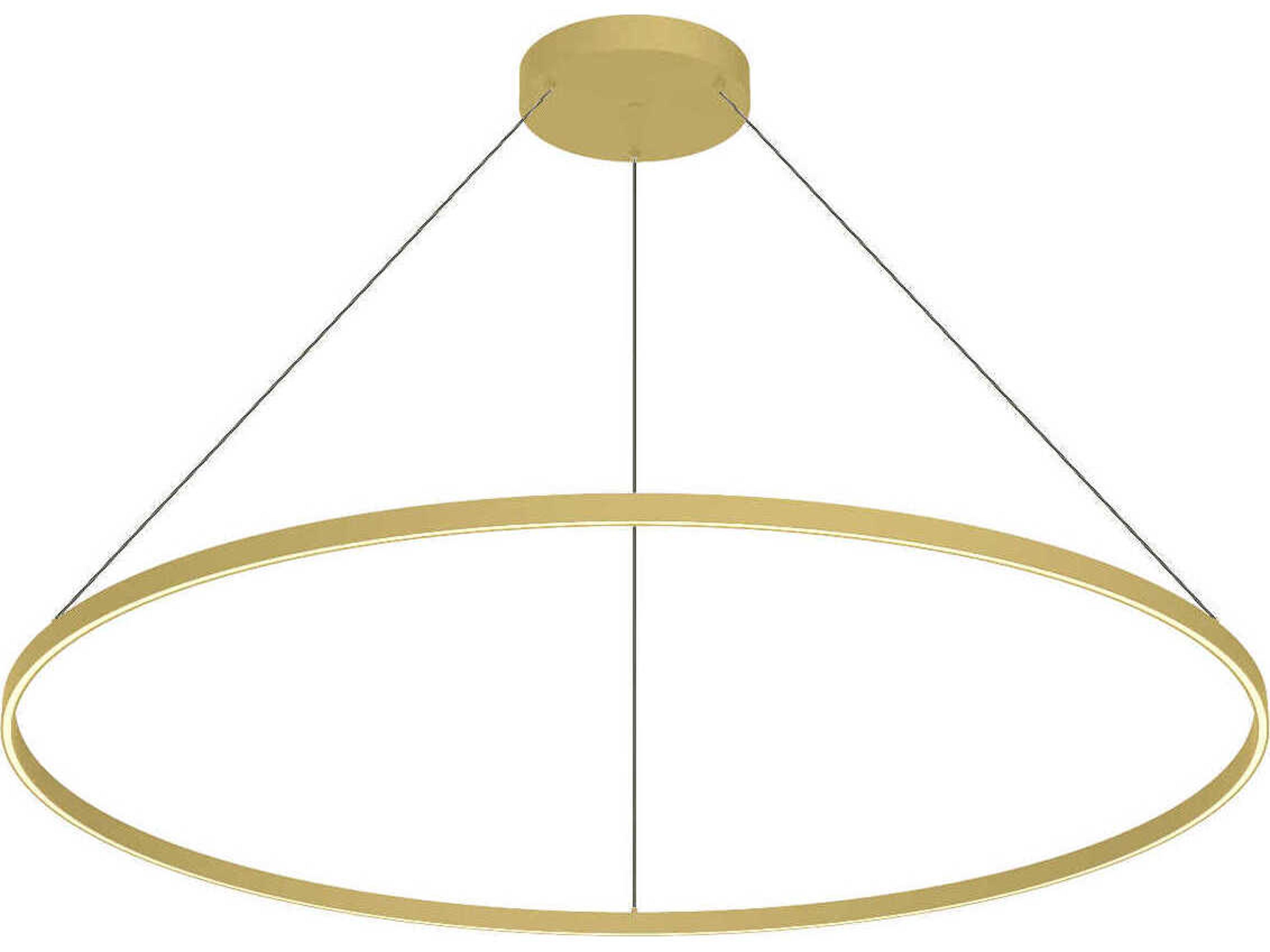Cerchio Brushed Gold Round Pendant