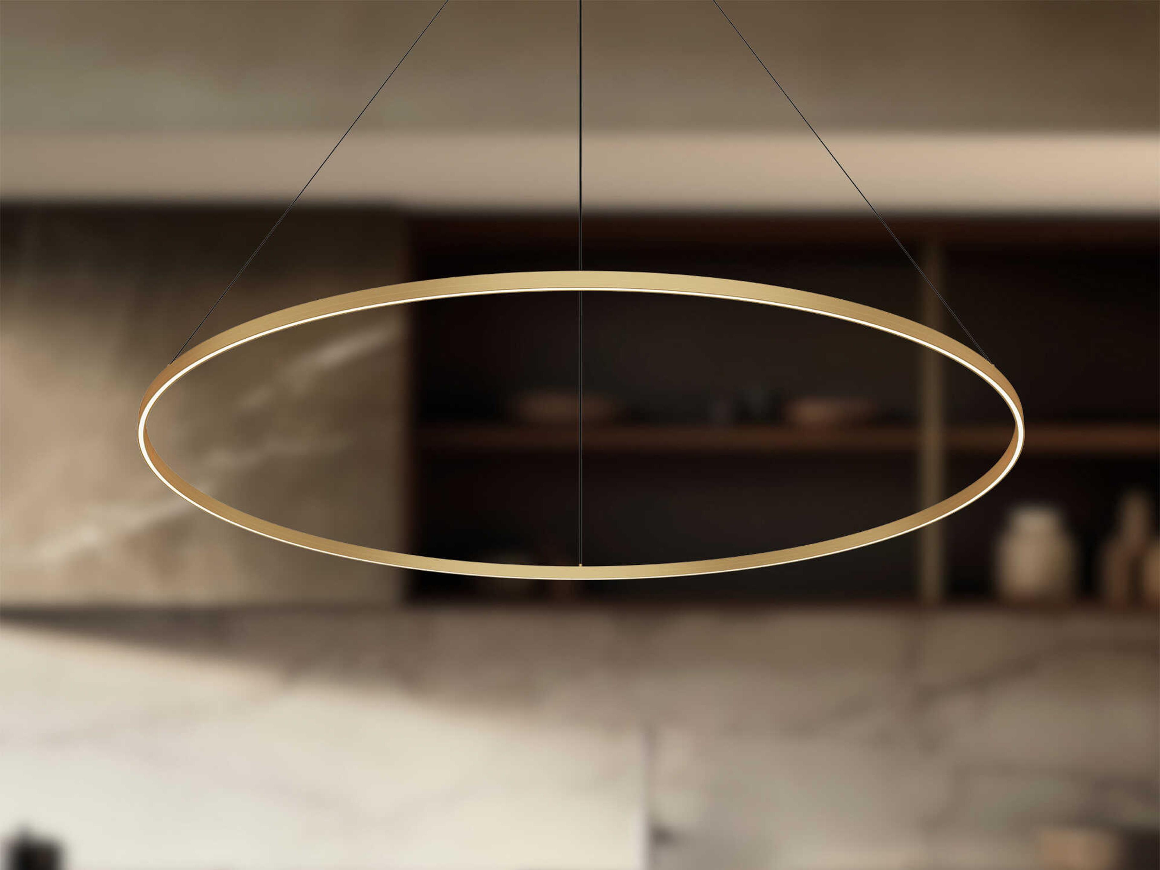 Kuzco Lighting Cerchio Brushed Gold Round Pendant