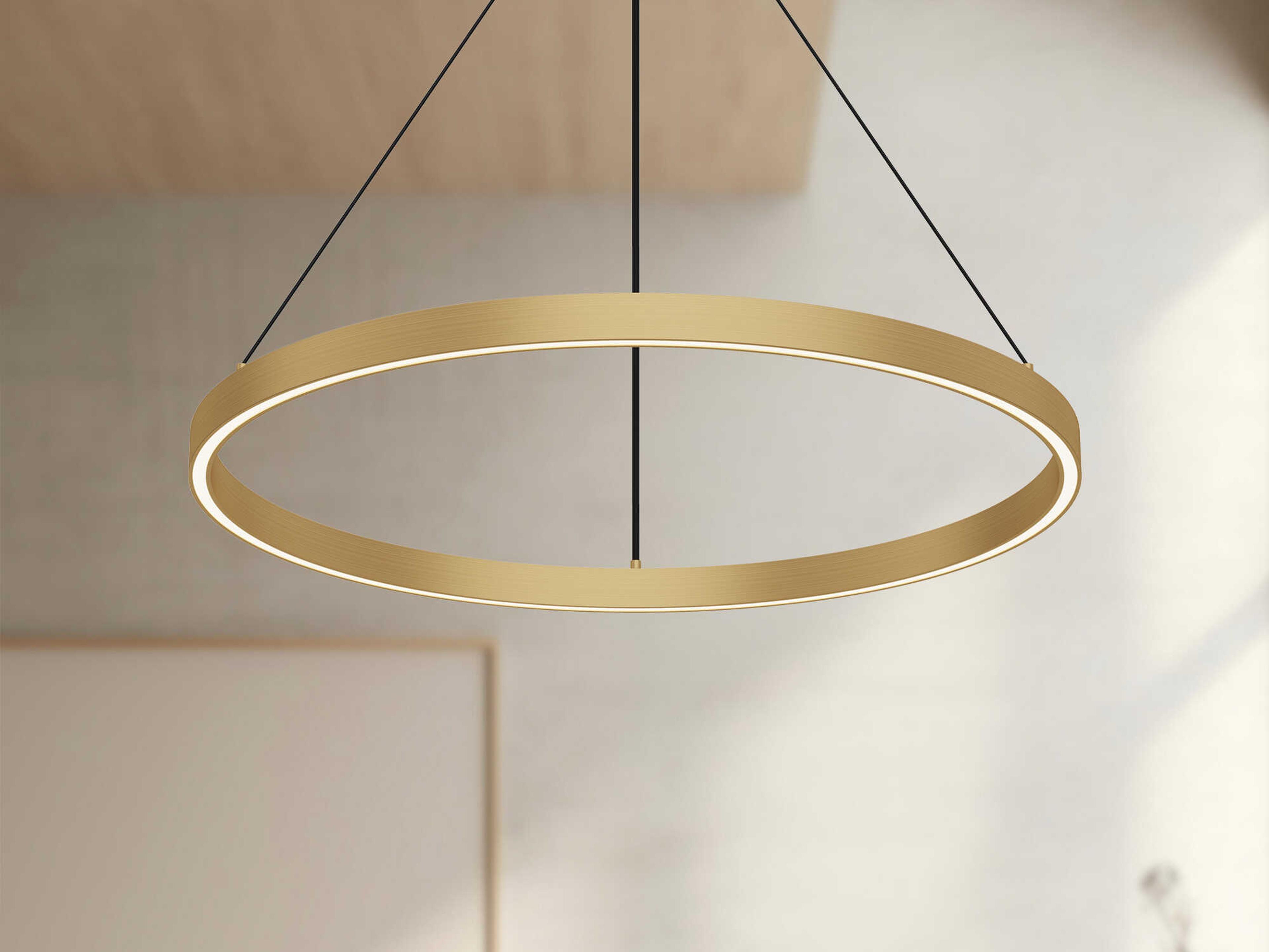 Kuzco Lighting Cerchio Brushed Gold Round Pendant