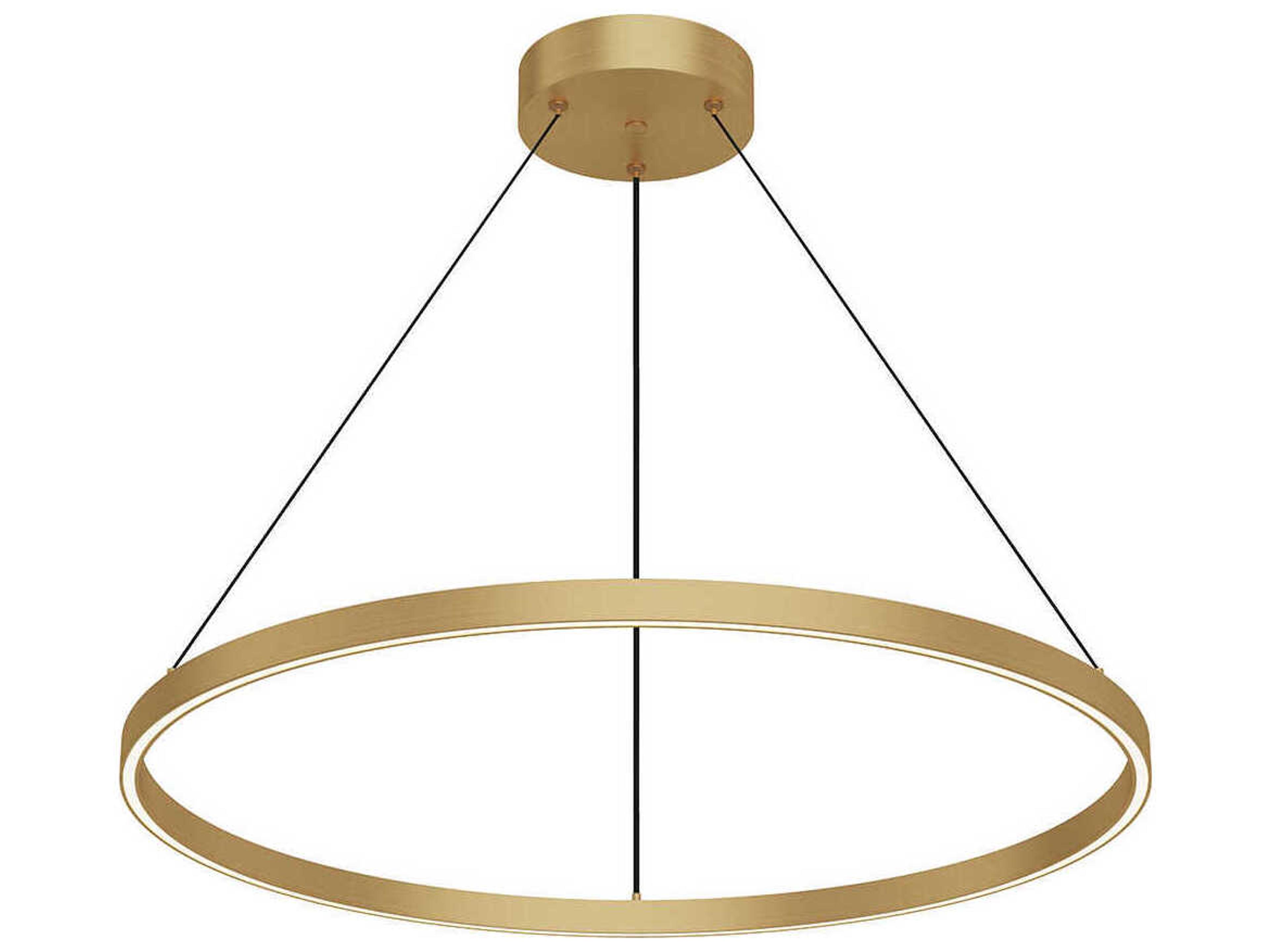 Cerchio Brushed Gold Round Pendant