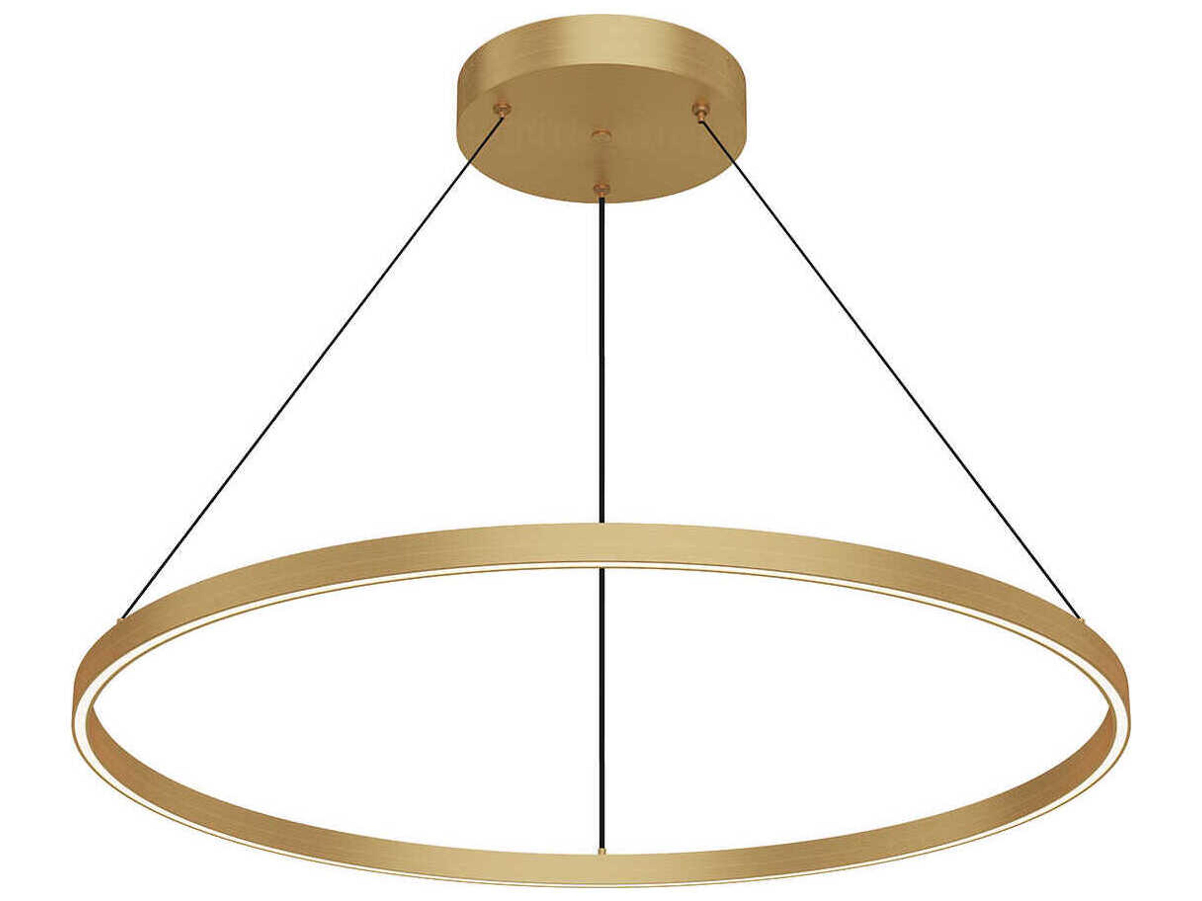 Cerchio Brushed Gold Round Pendant