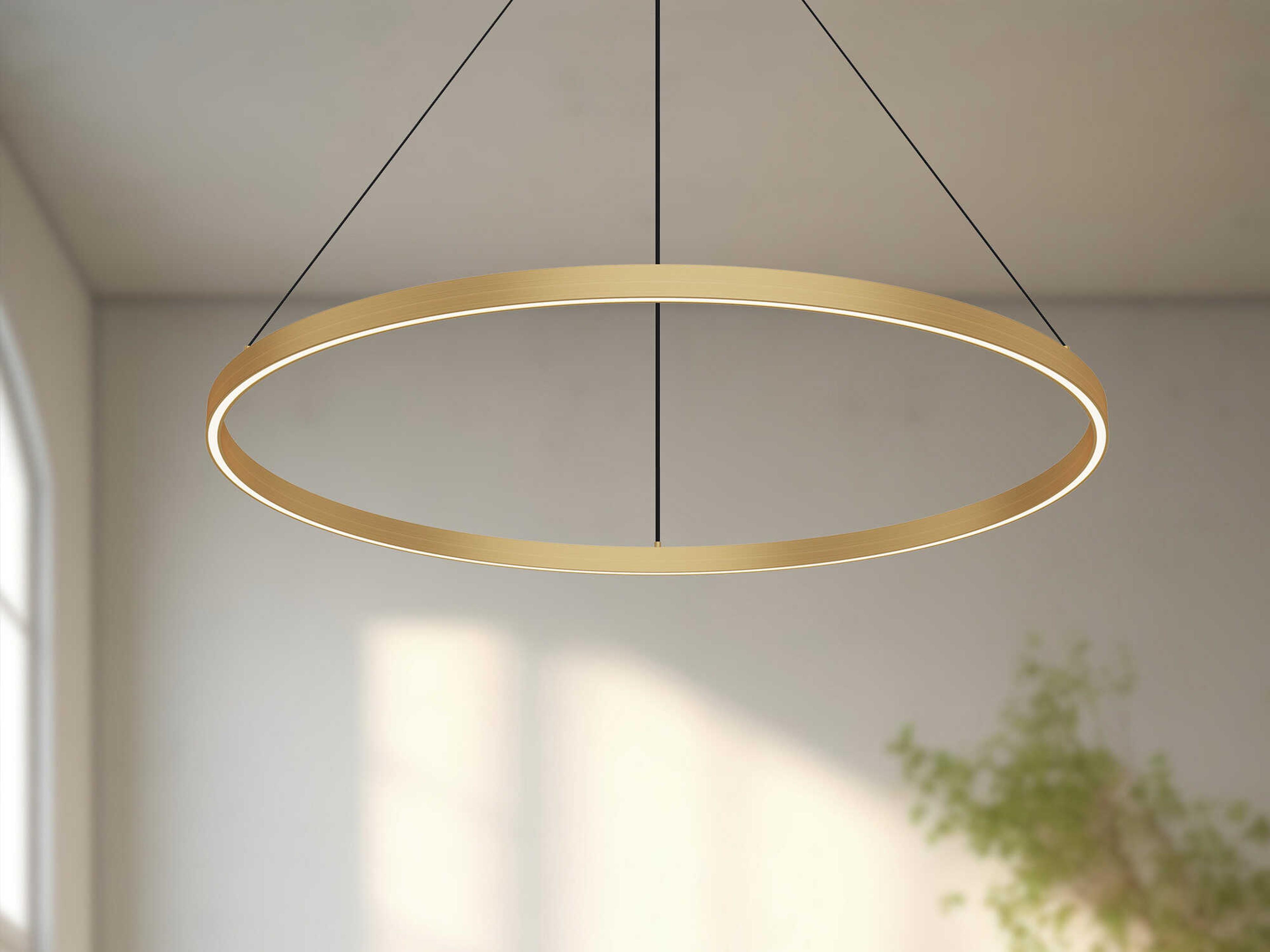 Kuzco Lighting Cerchio Brushed Gold Round Pendant