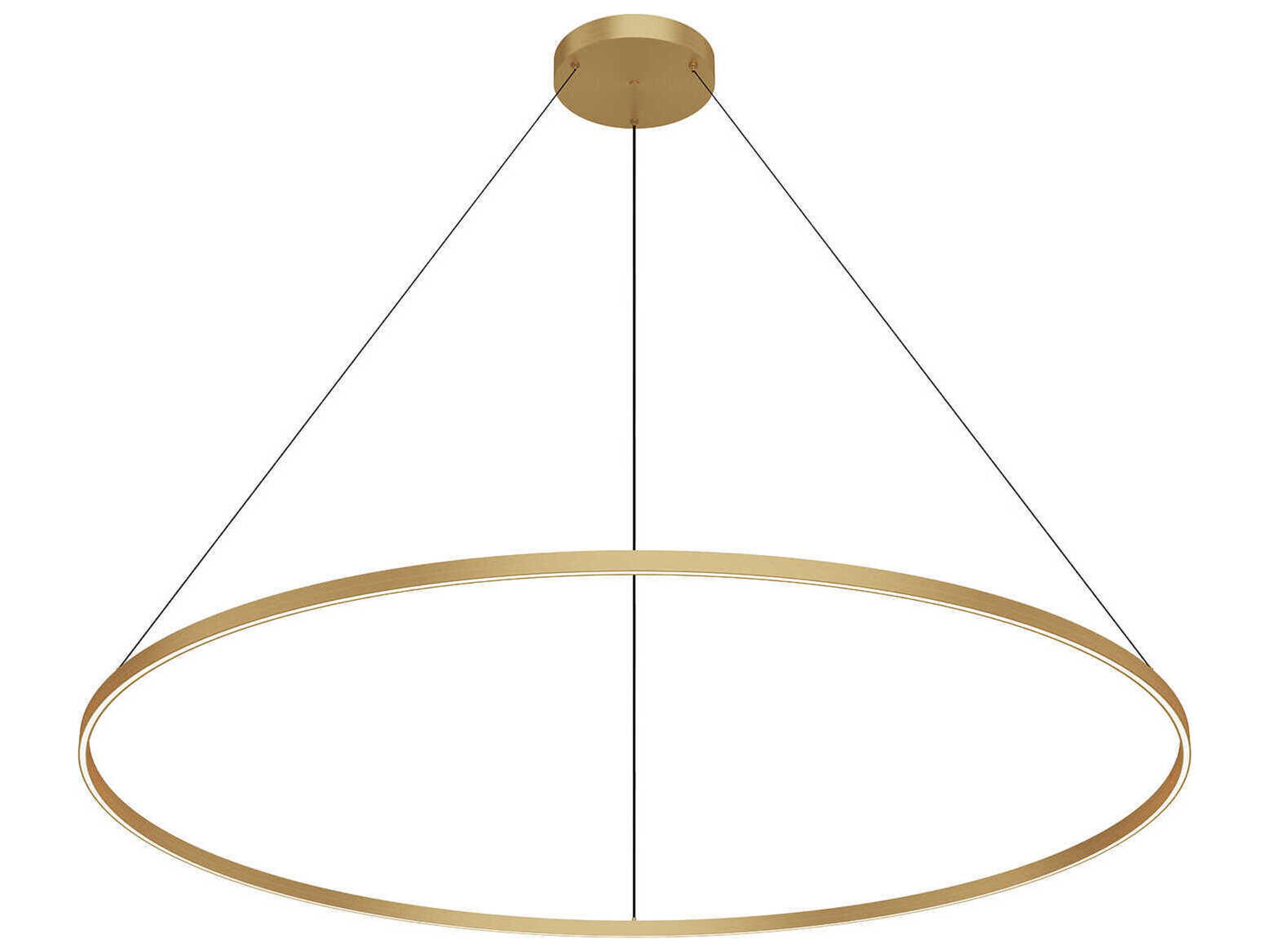 Cerchio Brushed Gold Round Pendant