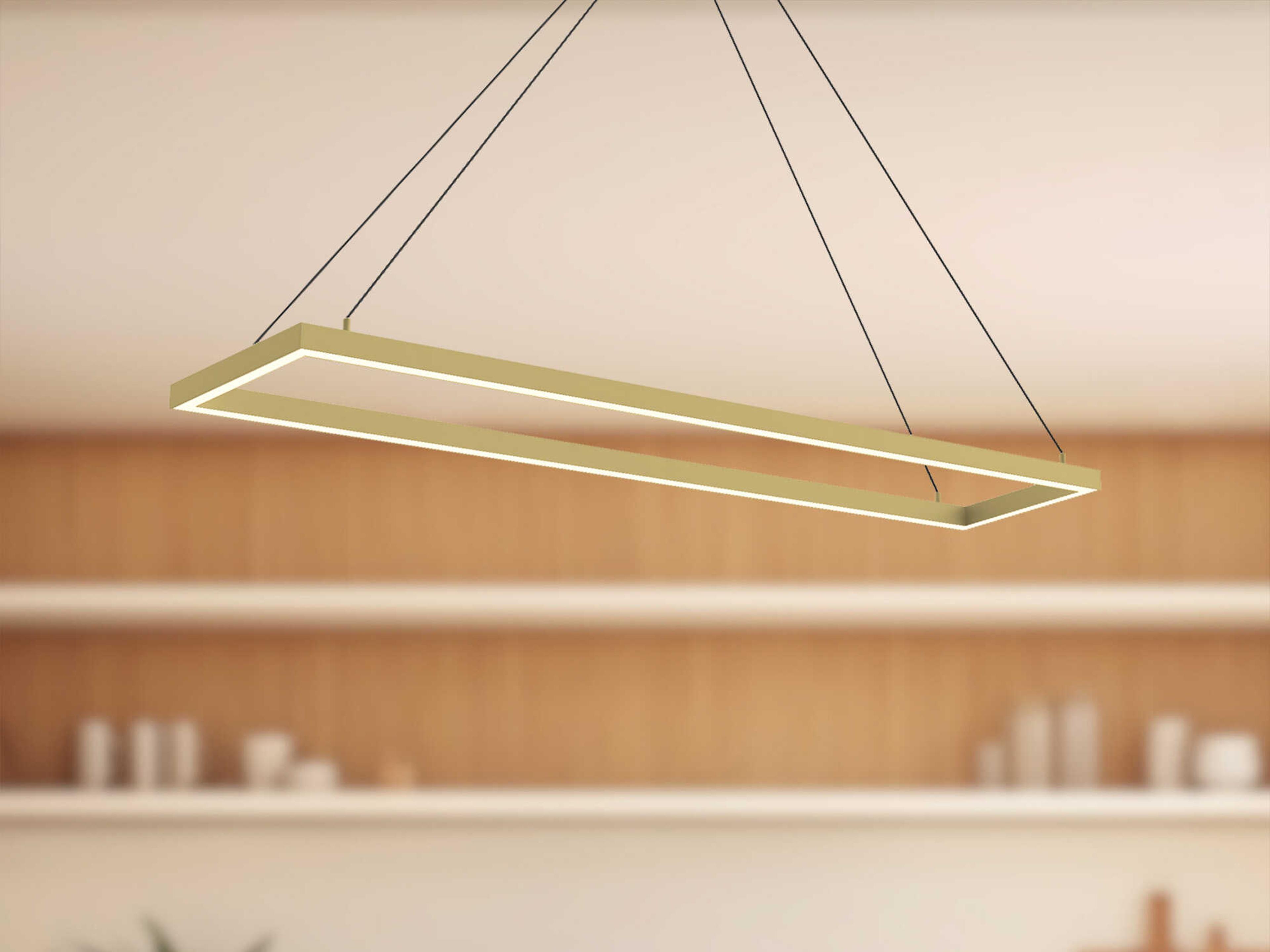 Kuzco Lighting Piazza Brushed Gold Linear Island Pendant