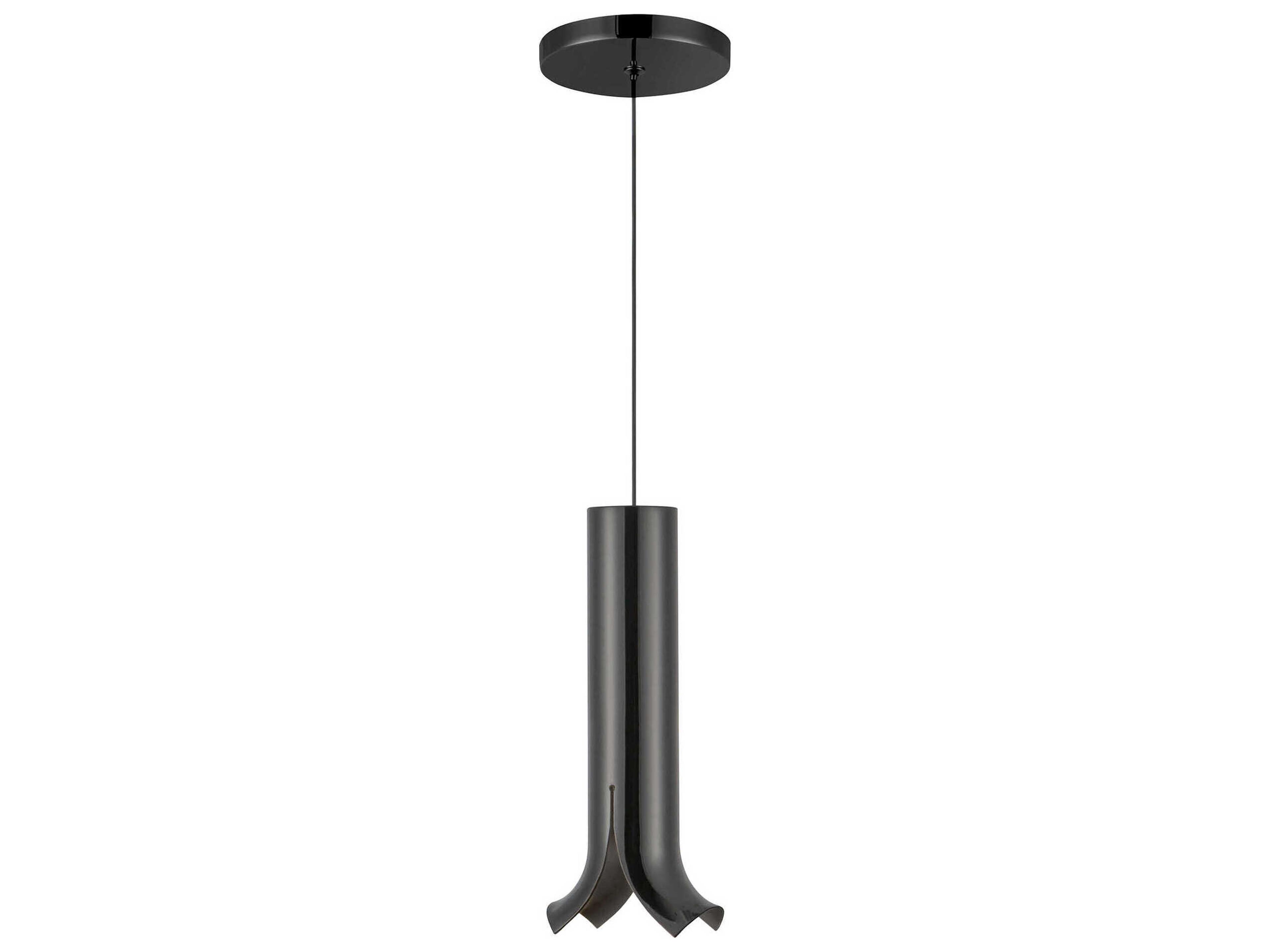 Kuzco Lighting Husk Glossy Black Cylinder Mini Pendant