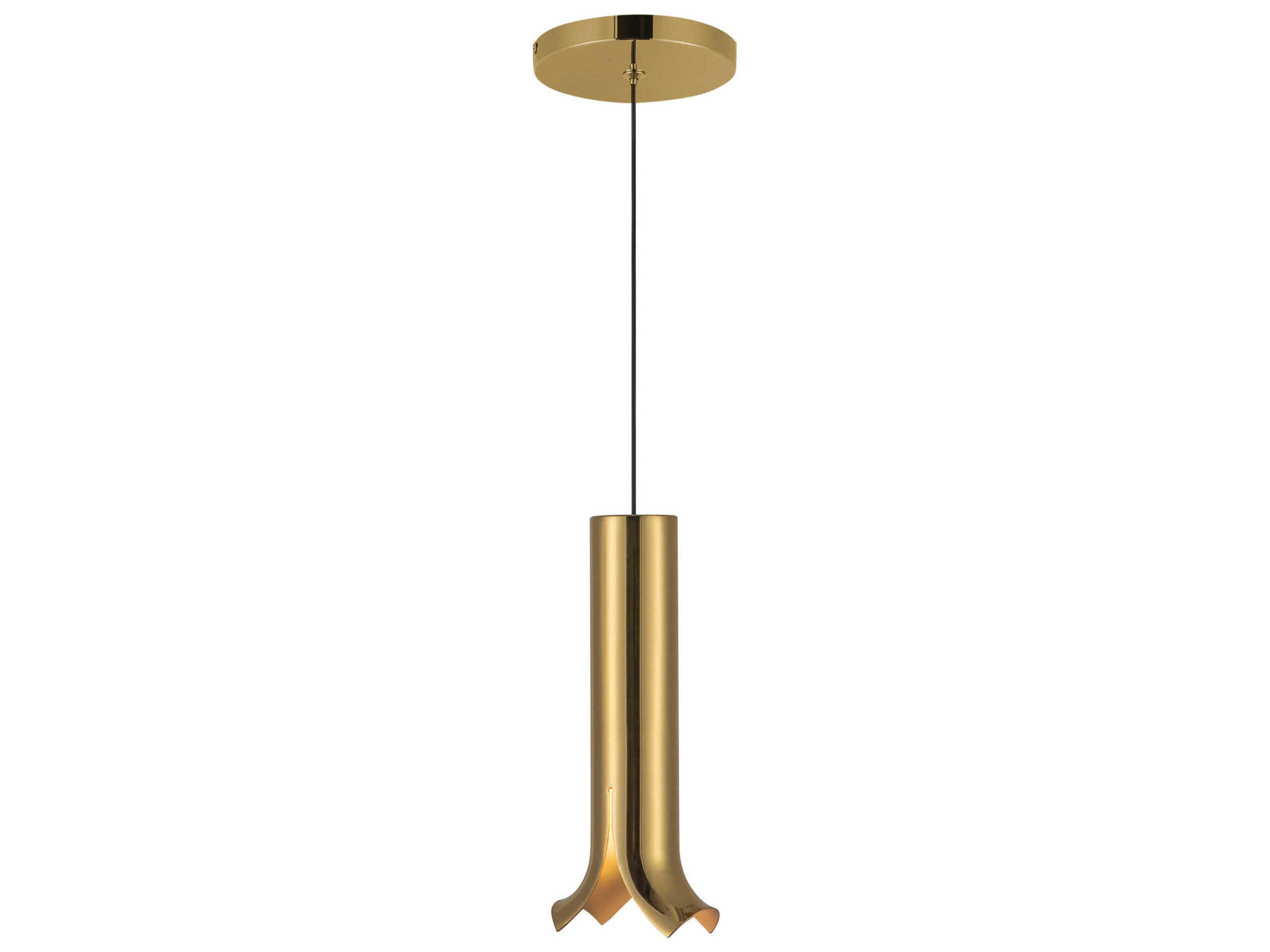 Kuzco Lighting Husk Metallic Brass Cylinder Mini Pendant
