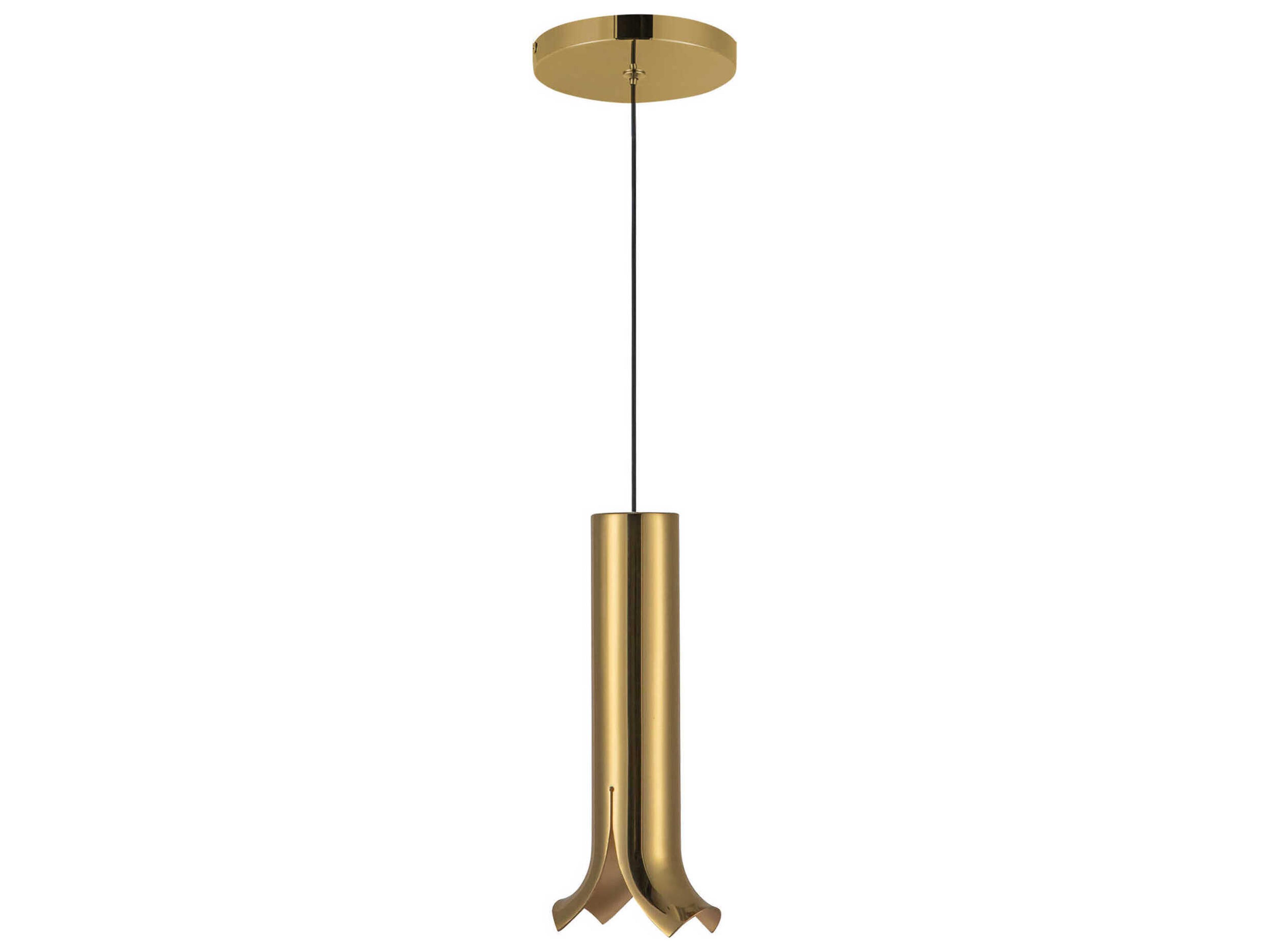 Kuzco Lighting Husk Metallic Brass Cylinder Mini Pendant
