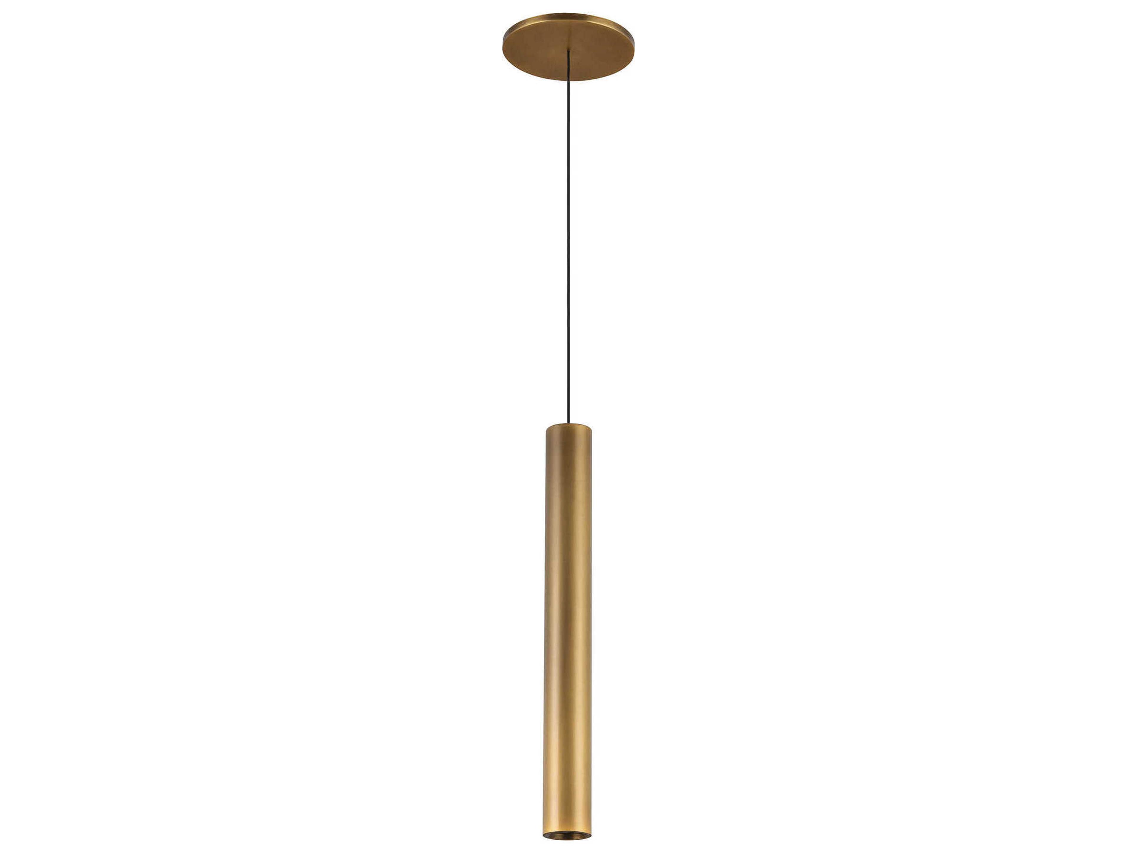 Kuzco Lighting Mason Vintage Brass Cylinder Mini Pendant