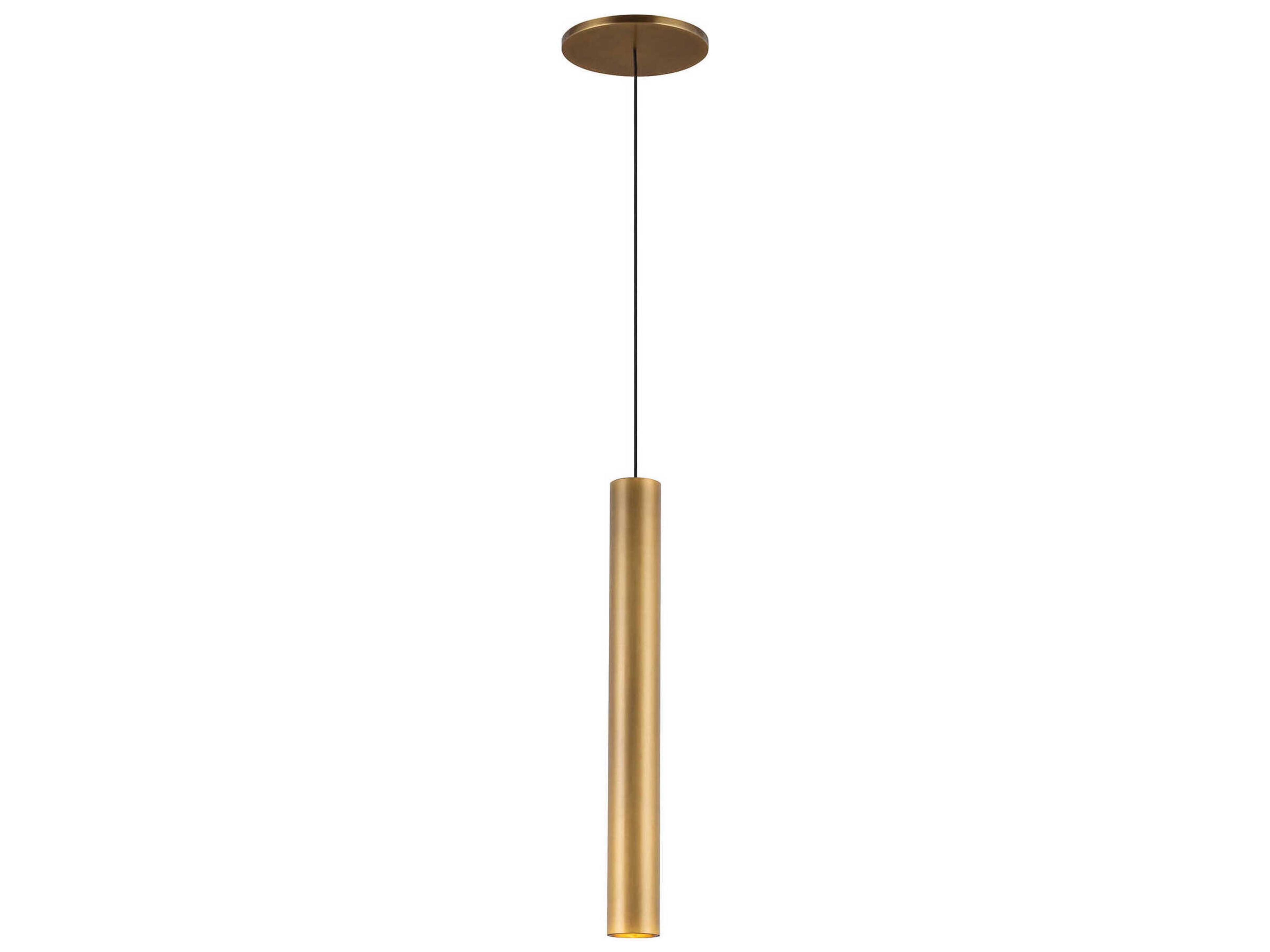 Kuzco Lighting Mason Vintage Brass Cylinder Mini Pendant