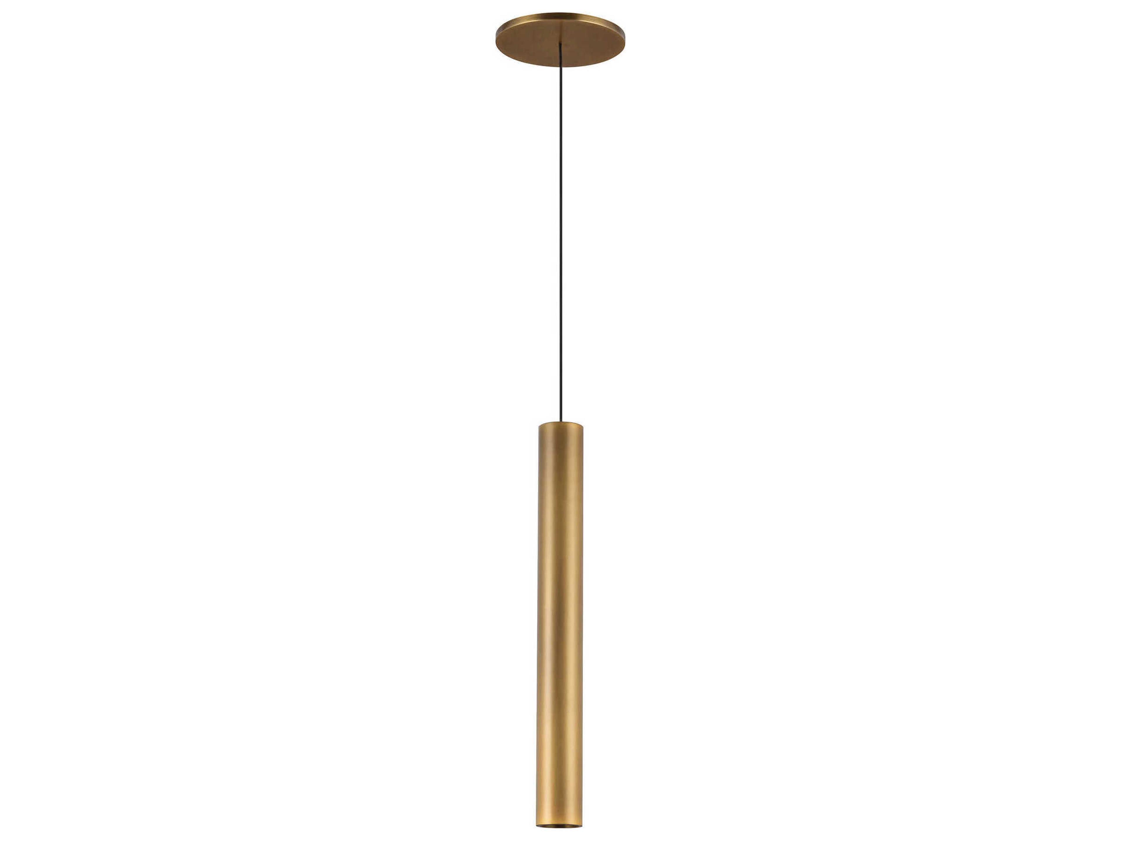 Kuzco Lighting Mason Vintage Brass Cylinder Mini Pendant