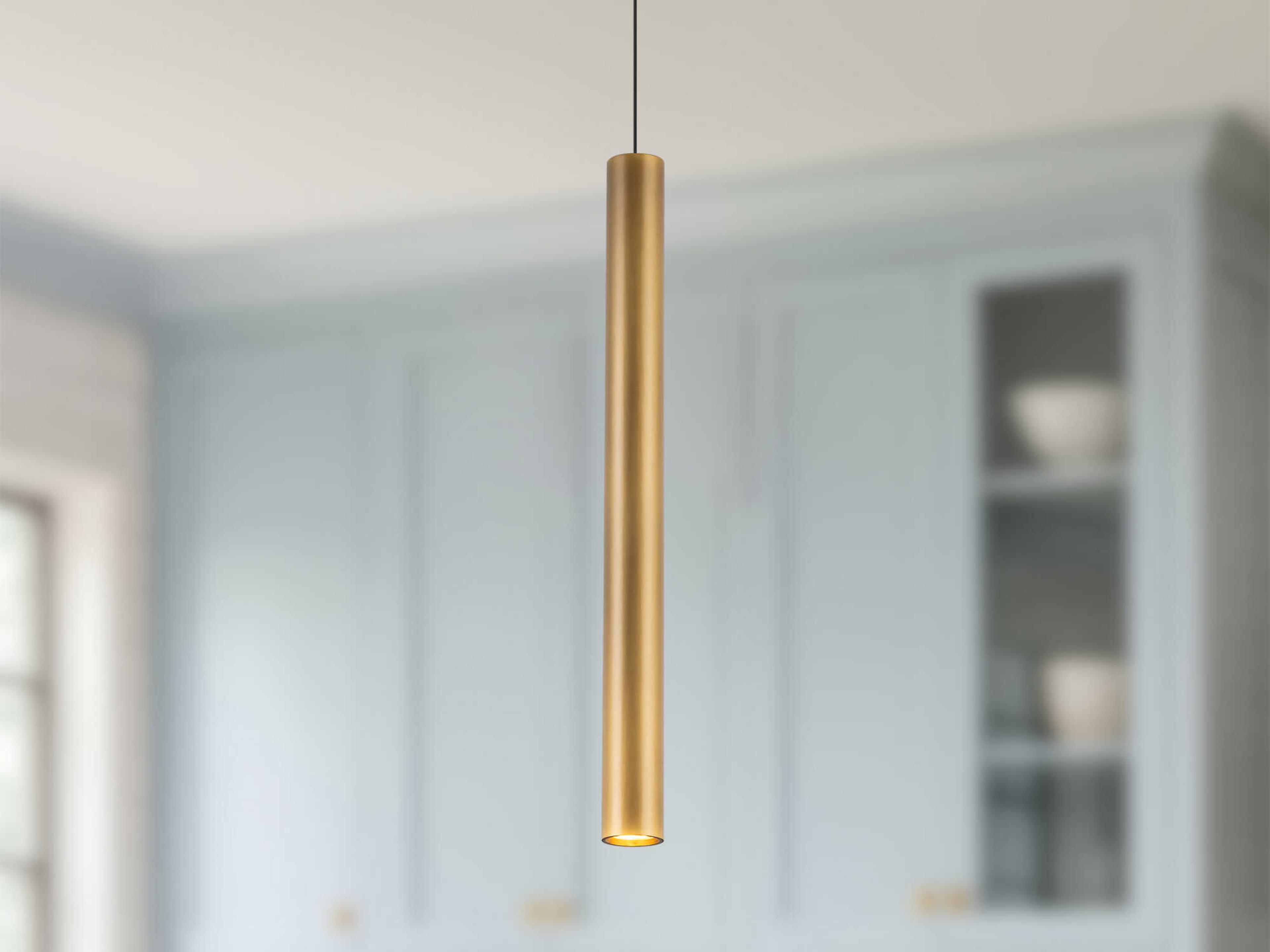 Kuzco Lighting Mason Vintage Brass Cylinder Mini Pendant