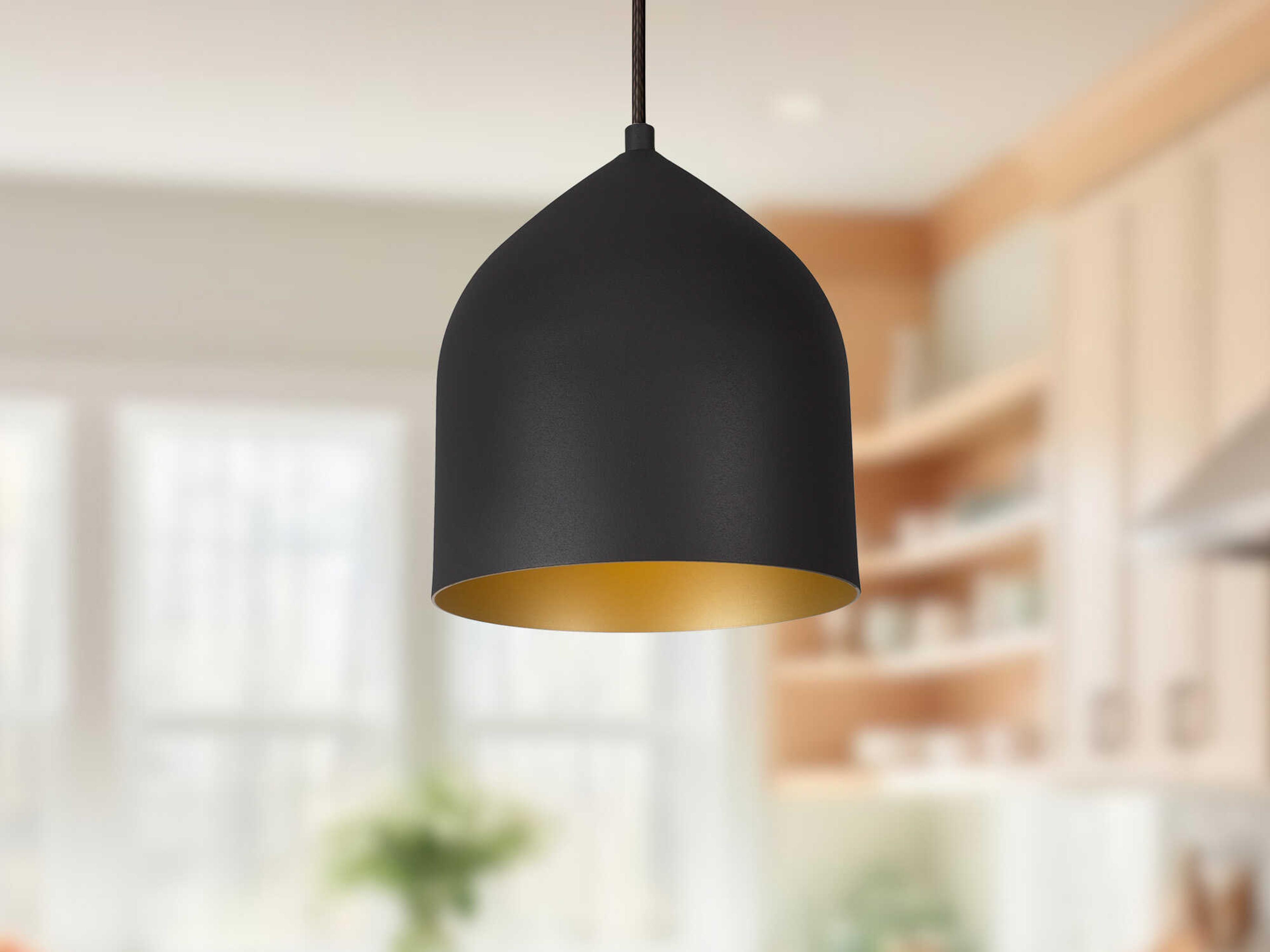 Kuzco Lighting Helena Black Gold Bell Mini Pendant
