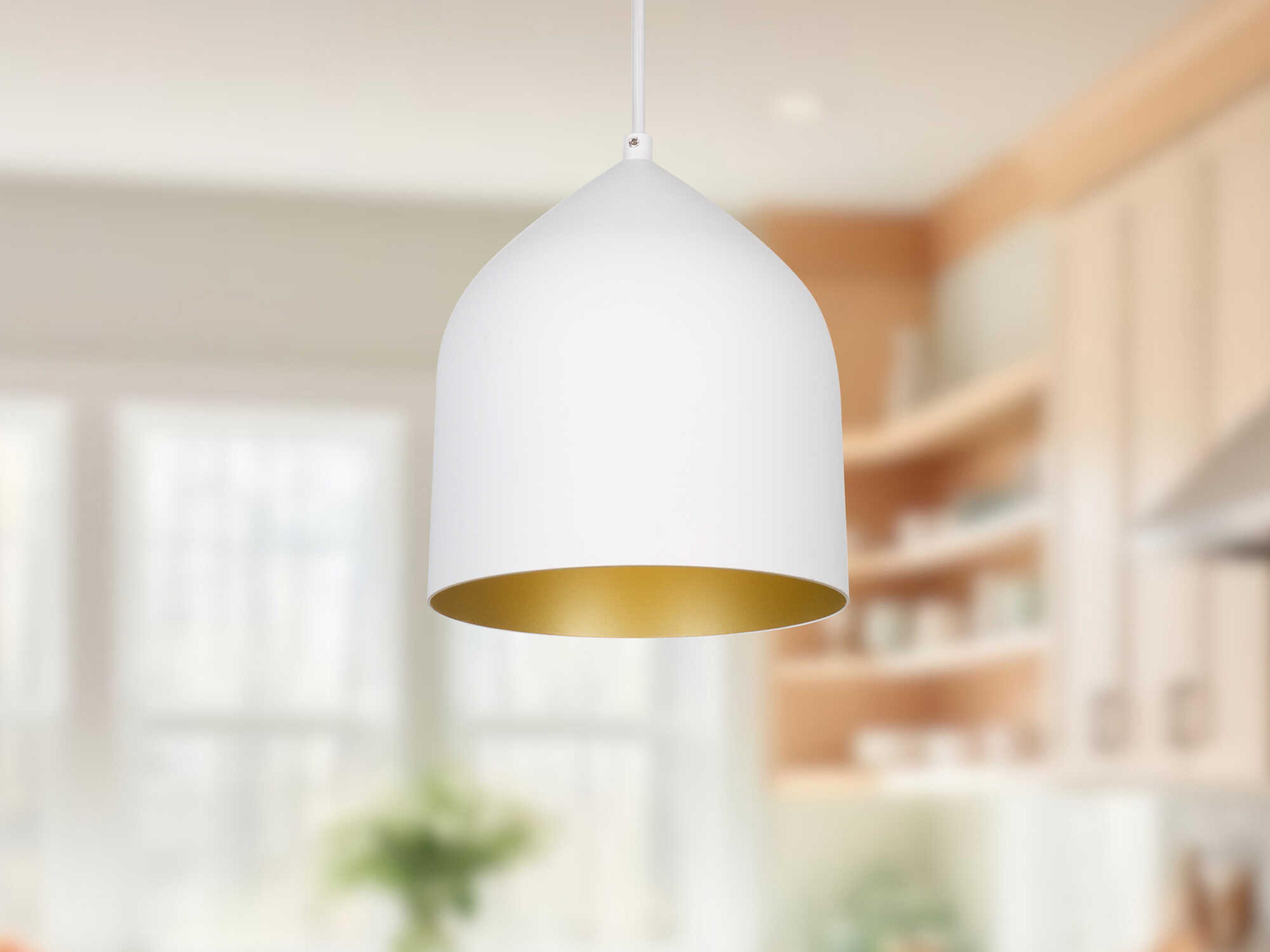 Kuzco Lighting Helena White Gold Bell Mini Pendant