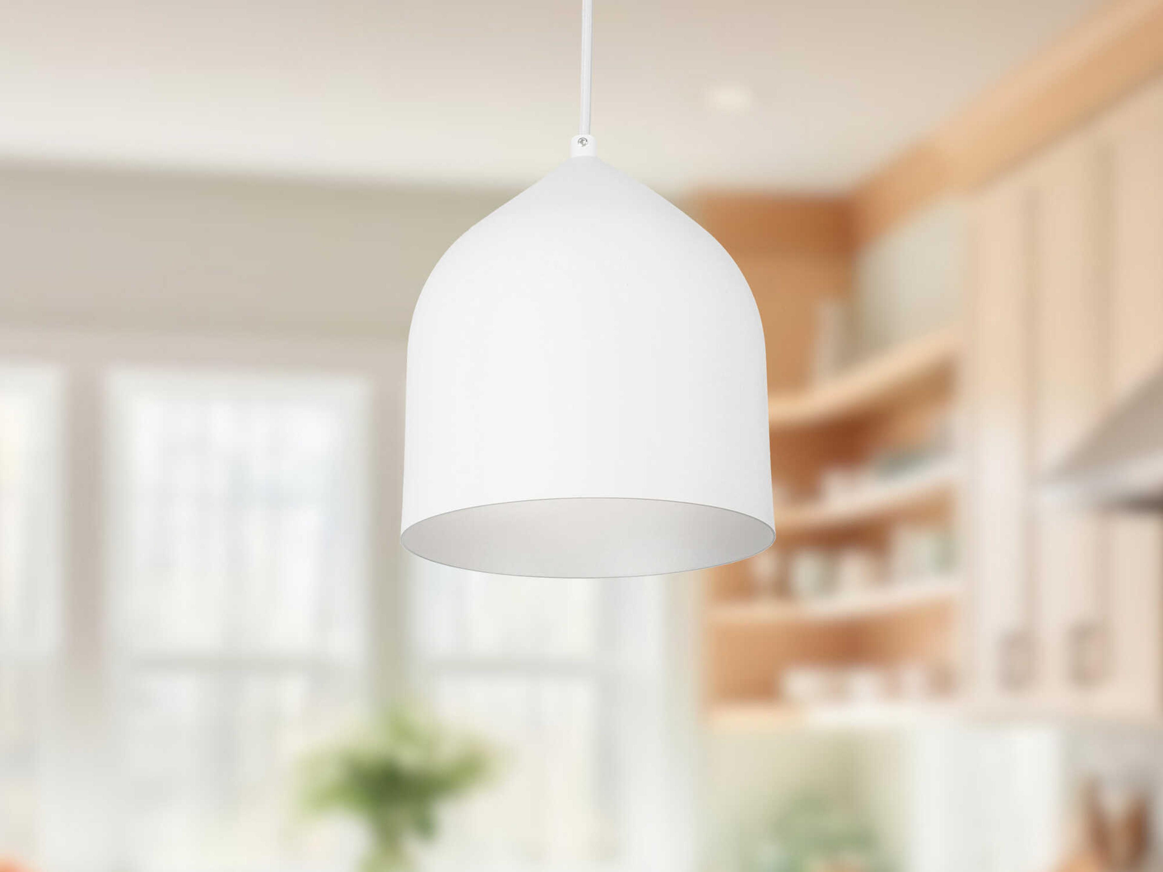 Kuzco Lighting Helena White Silver Bell Mini Pendant