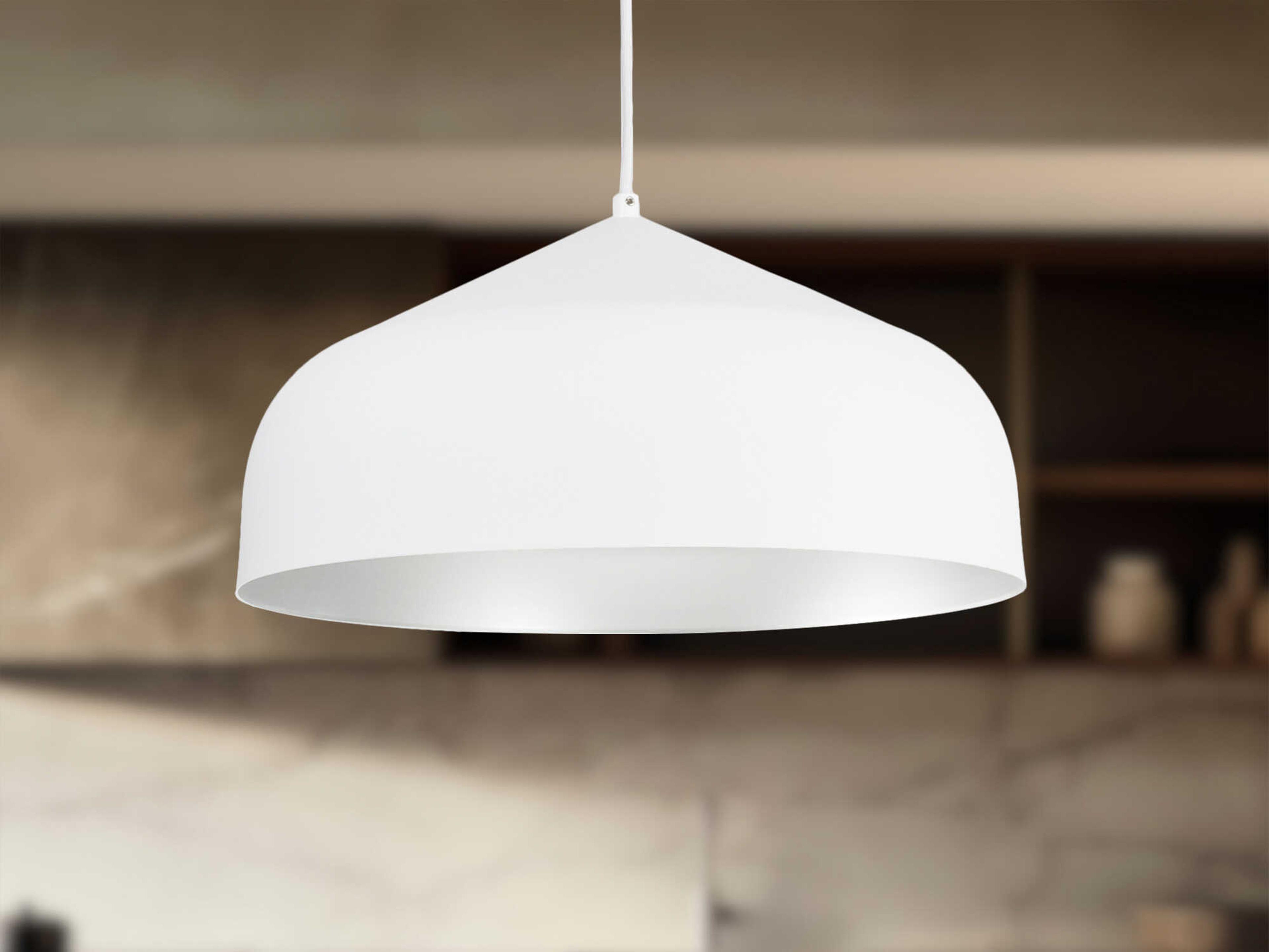 Kuzco Lighting Helena White Silver Dome Pendant