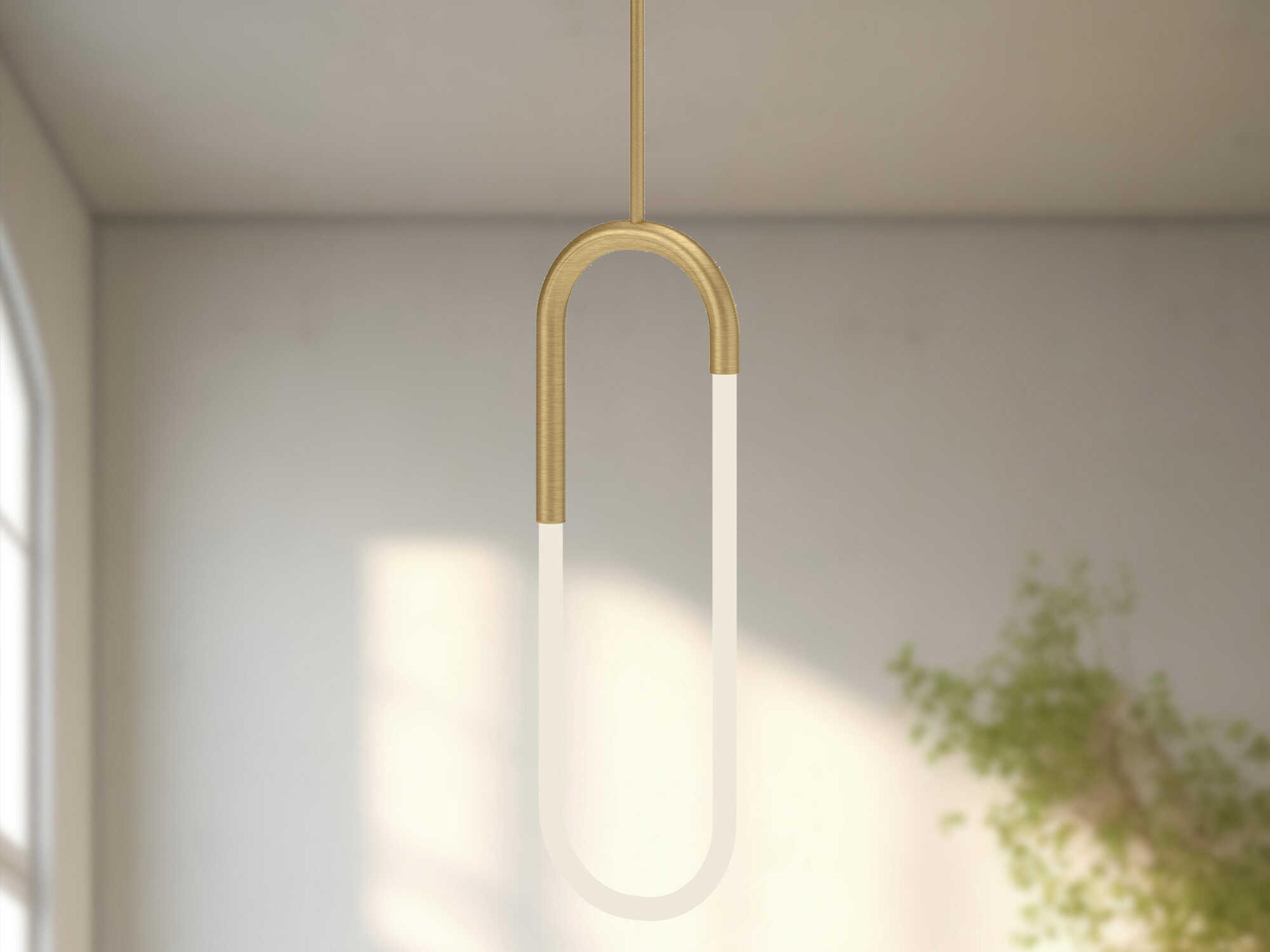 Kuzco Lighting Huron Brushed Gold Cylinder Mini Pendant