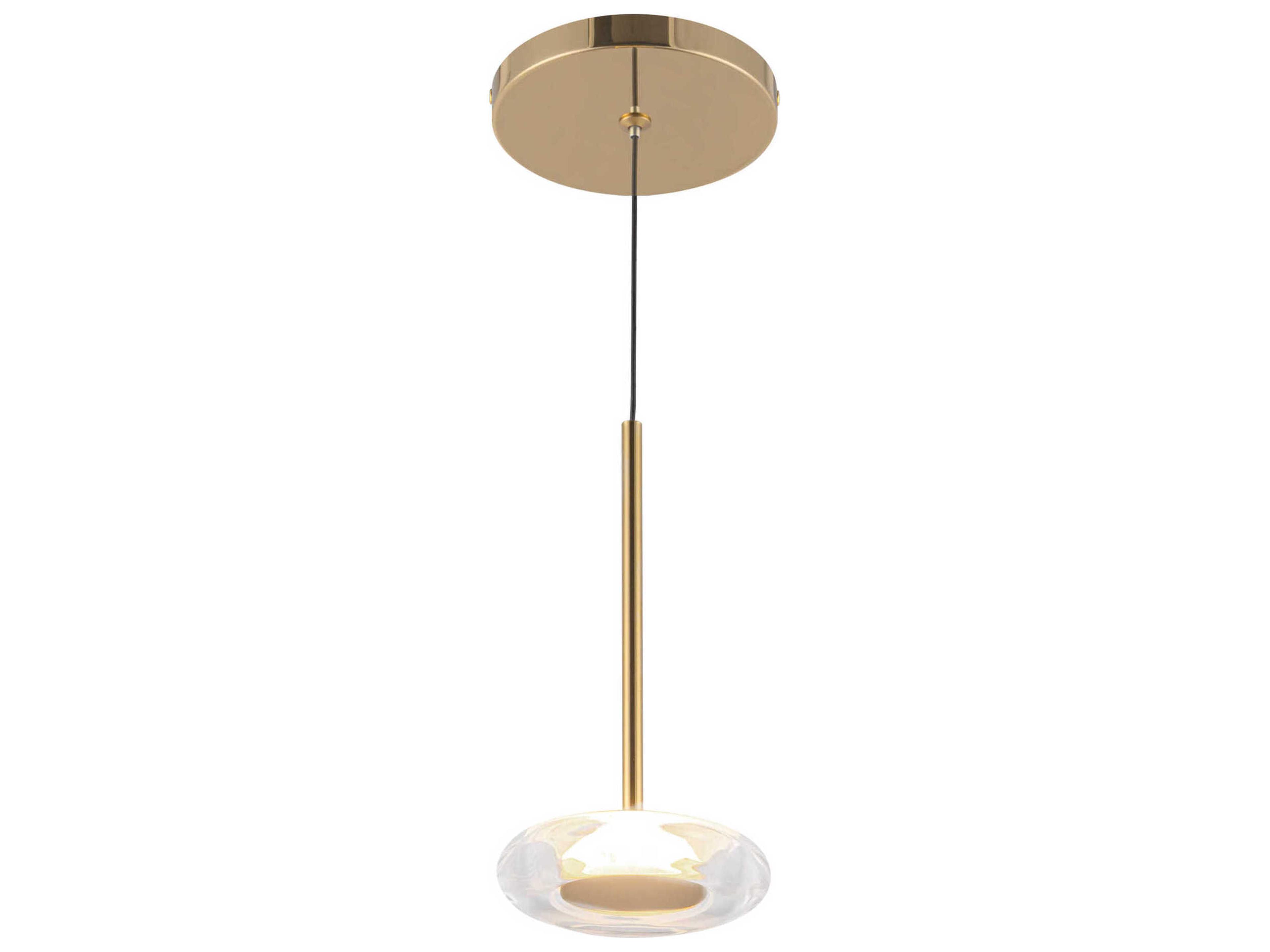 Stephord Metallic Brass Round Mini Pendant