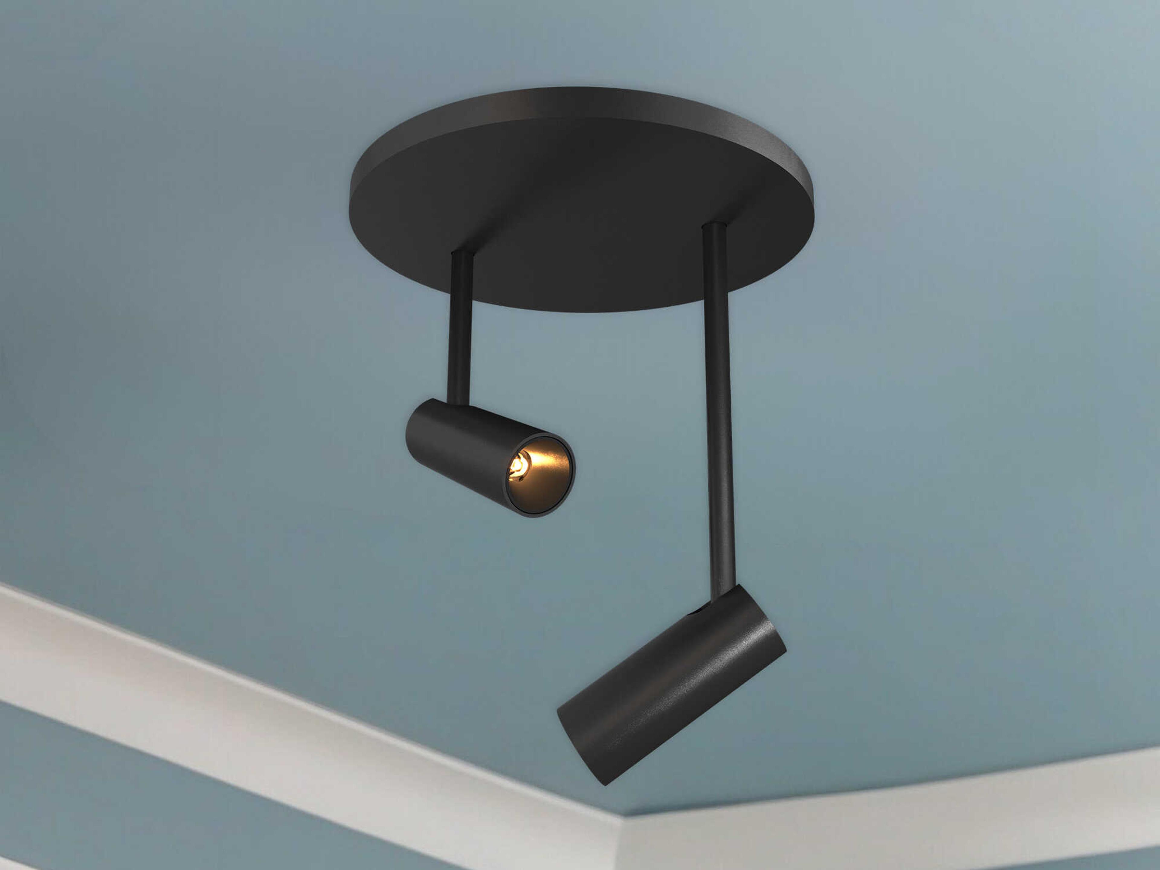 Kuzco Lighting Downey Black Cylinder Semi Flush Mount