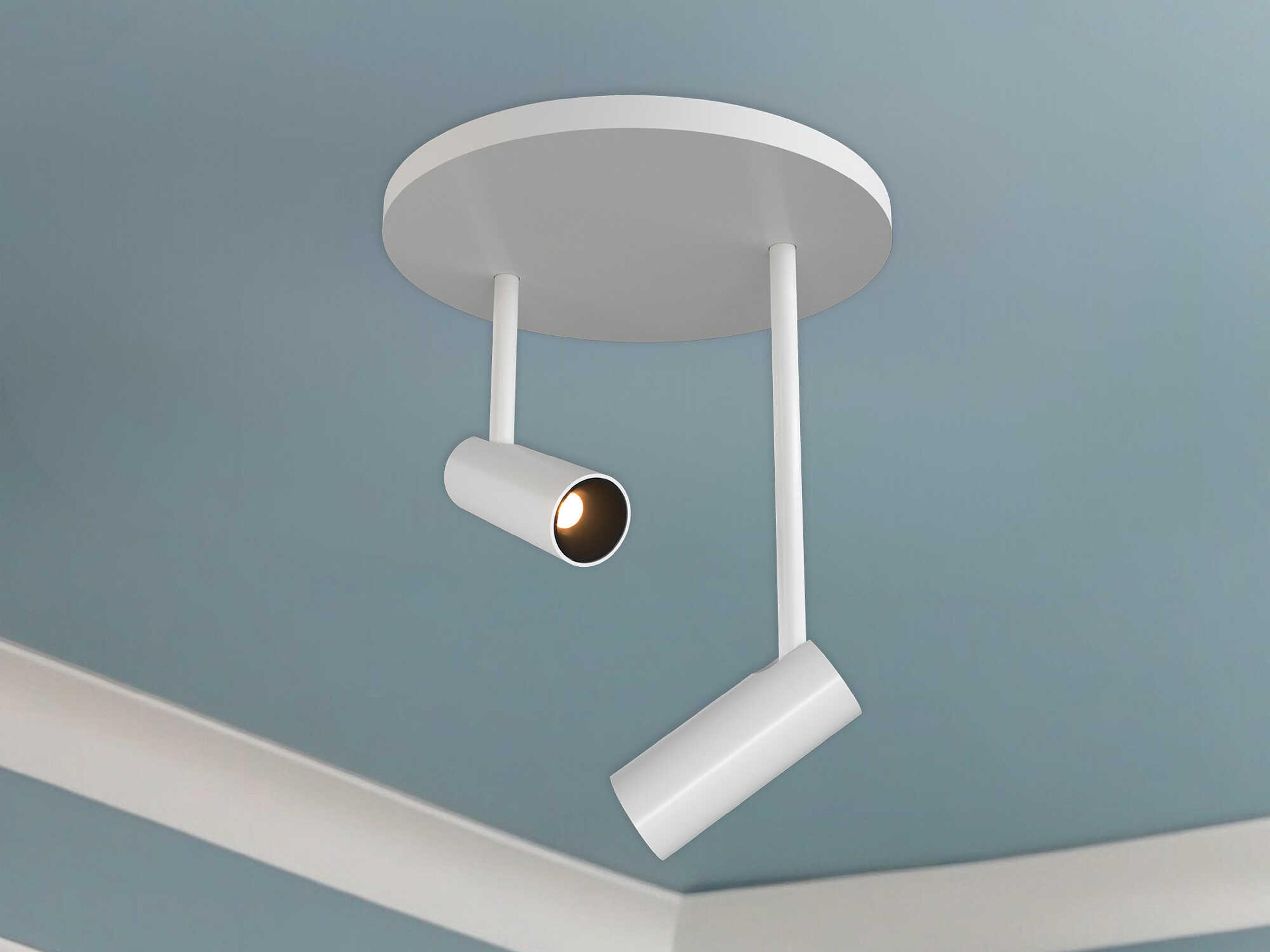 Kuzco Lighting Downey White Cylinder Semi Flush Mount