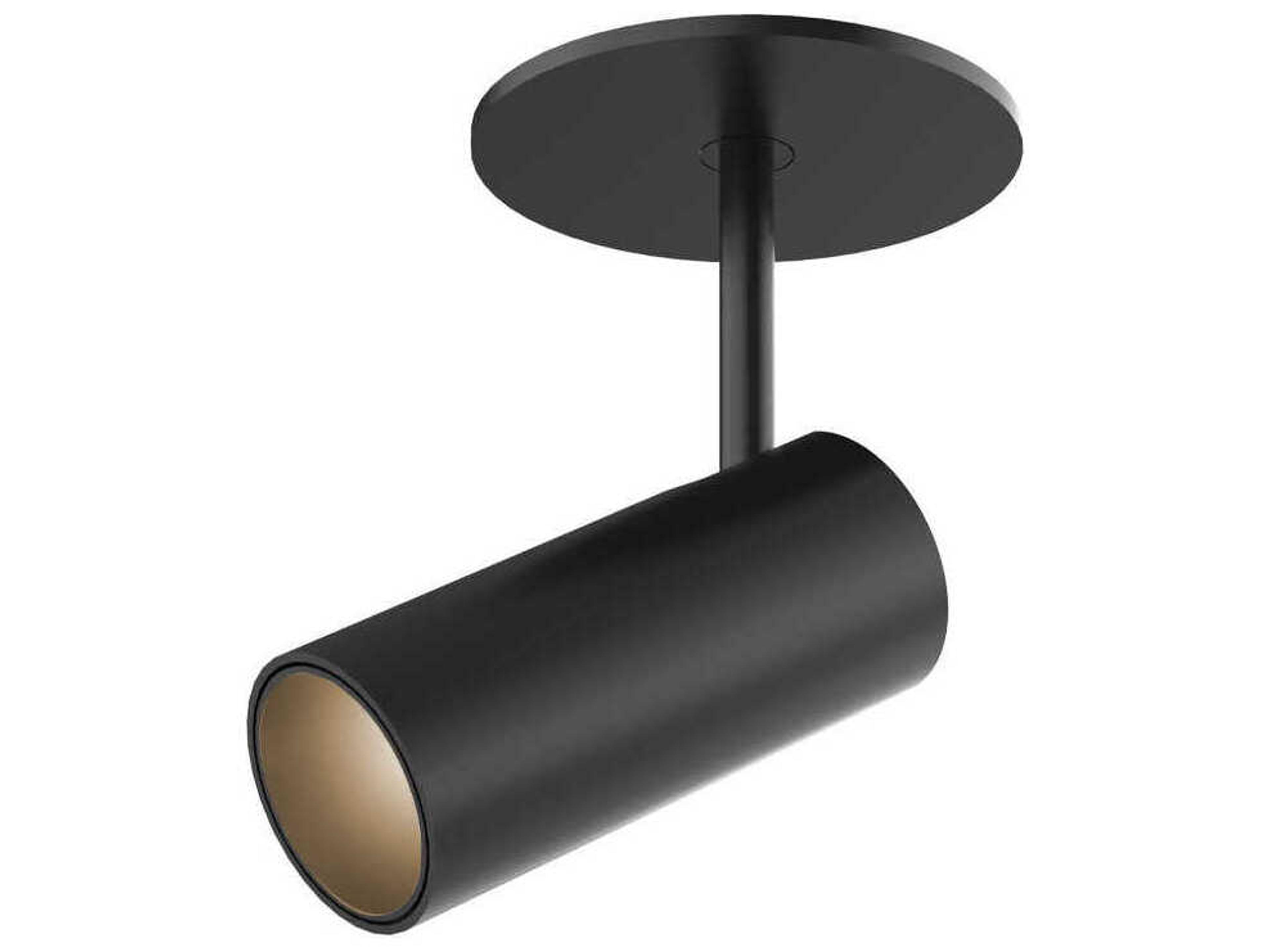 Downey Black Cylinder Semi Flush Mount