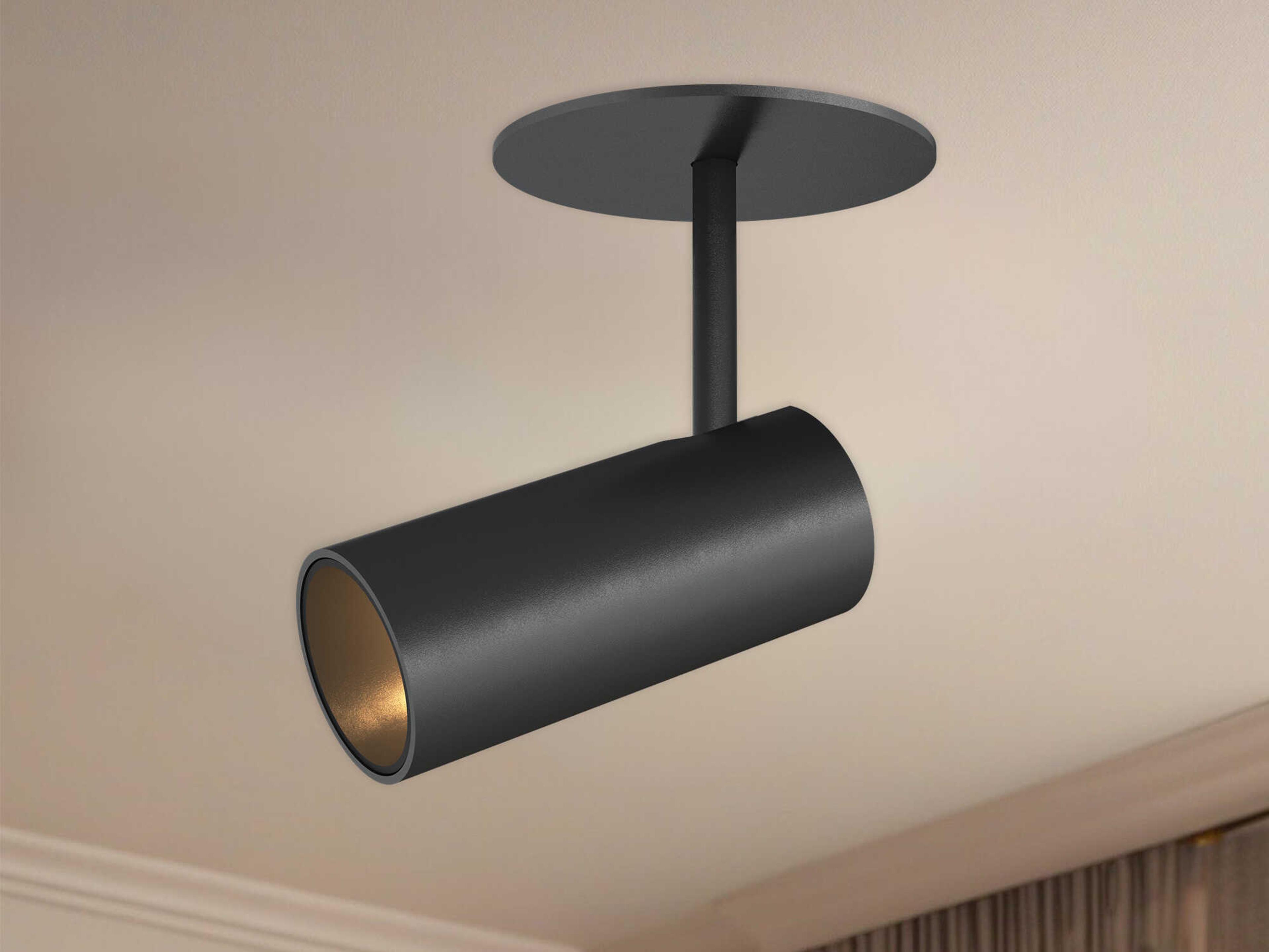 Kuzco Lighting Downey Black Cylinder Semi Flush Mount