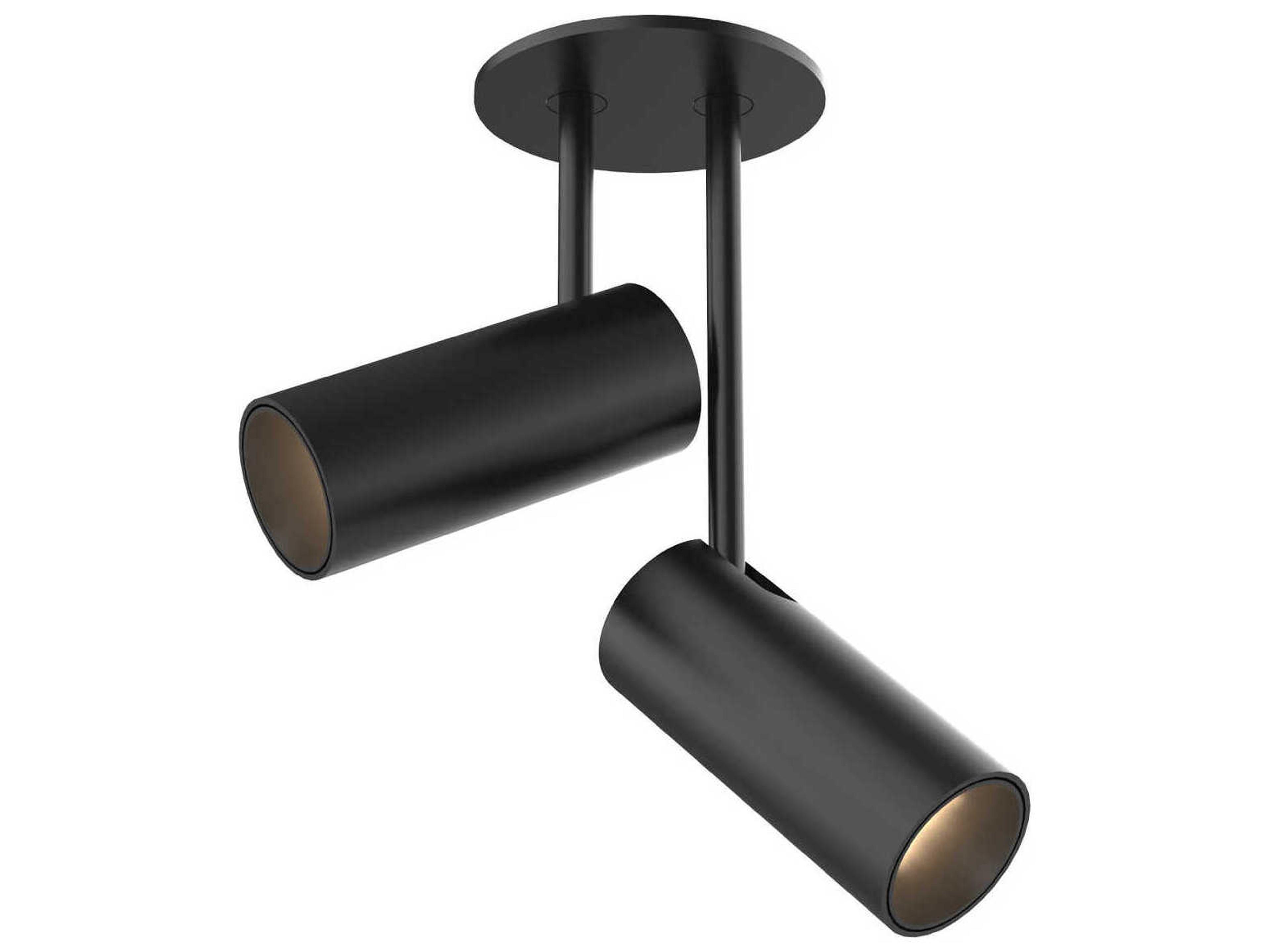 Downey Black Cylinder Semi Flush Mount