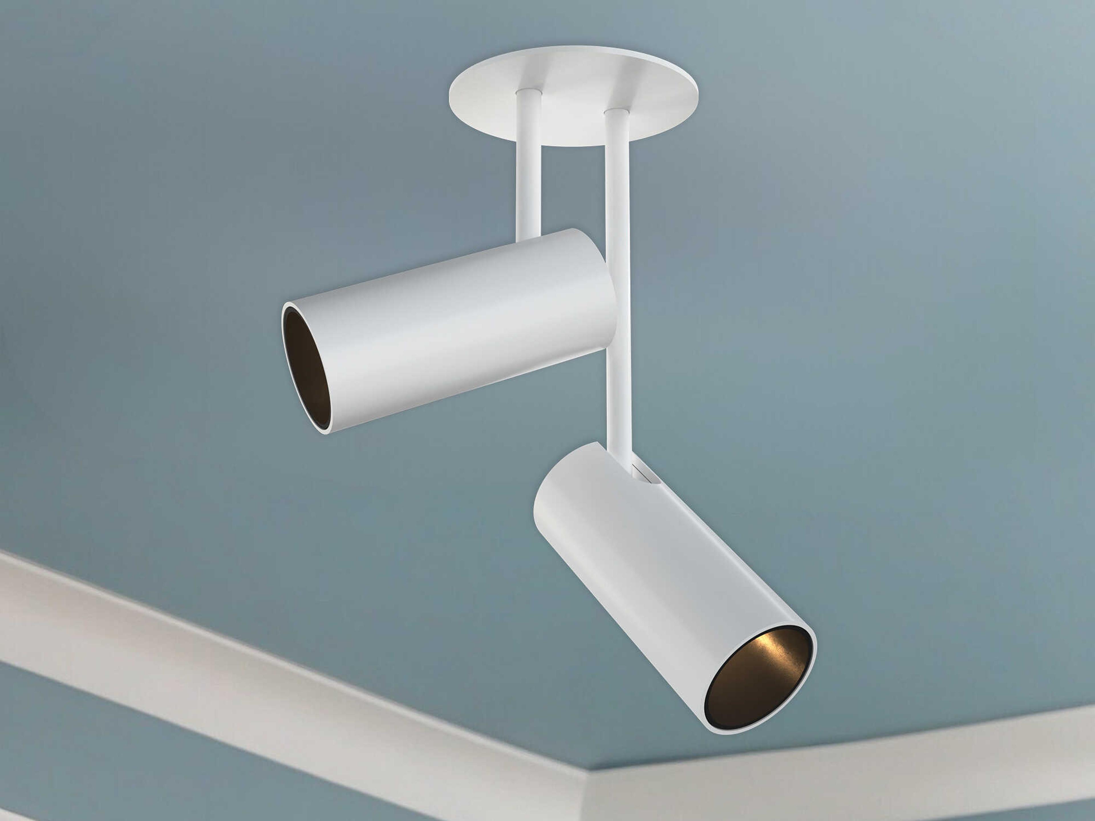 Kuzco Lighting Downey White Cylinder Semi Flush Mount