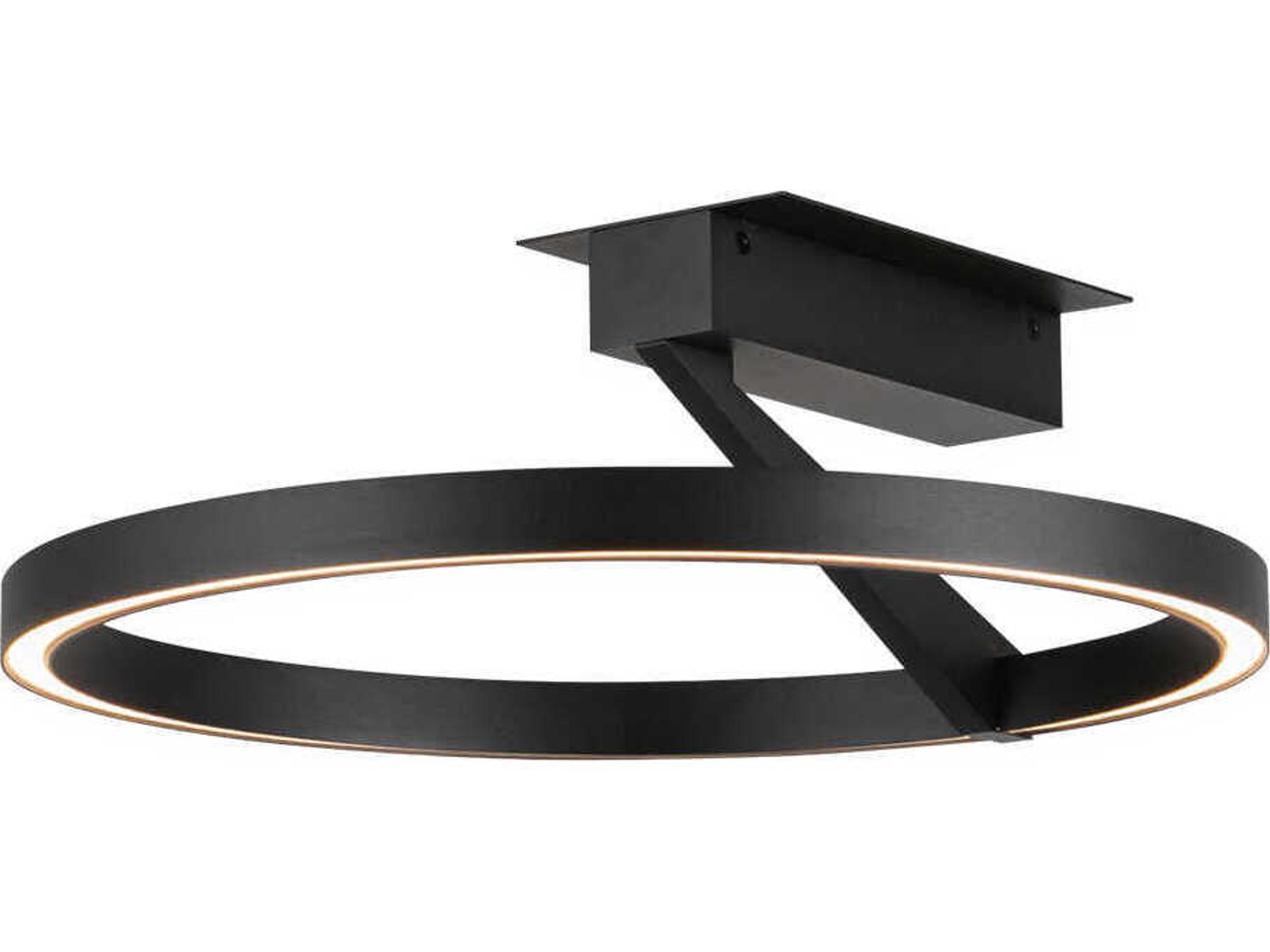 Roda Black Round Semi Flush Mount