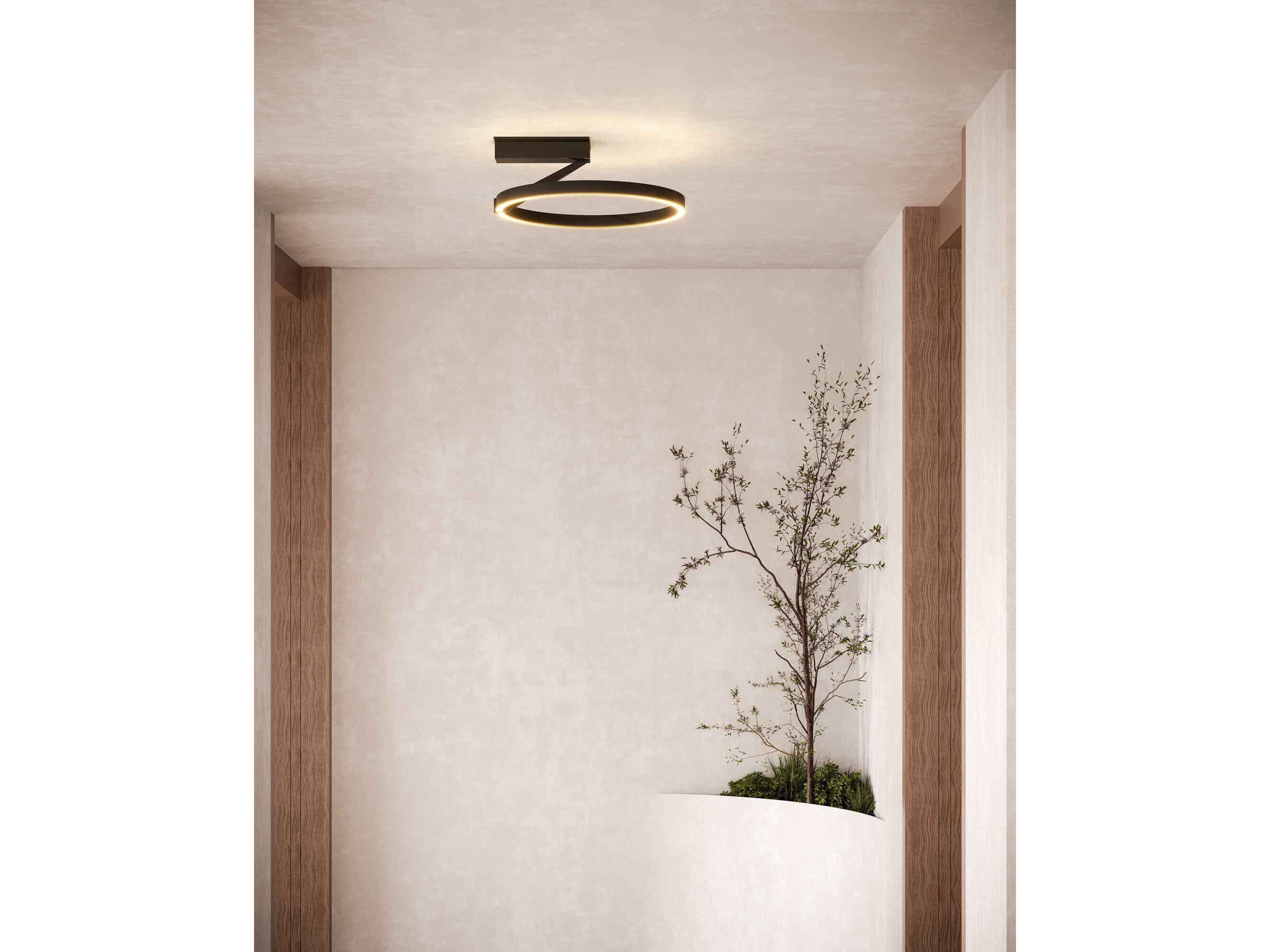 Kuzco Lighting Roda Black Round Semi Flush Mount