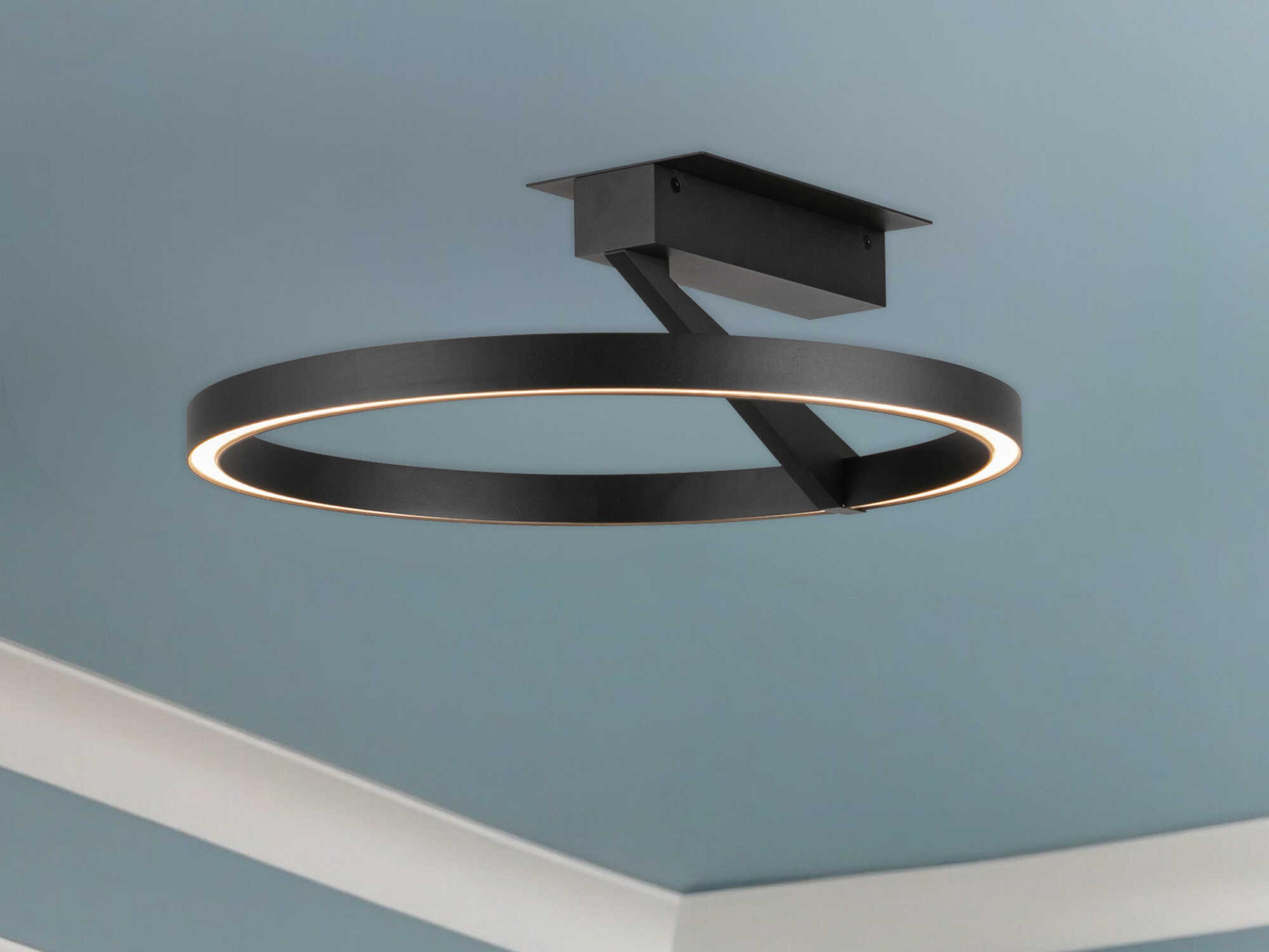 Kuzco Lighting Roda Black Round Semi Flush Mount