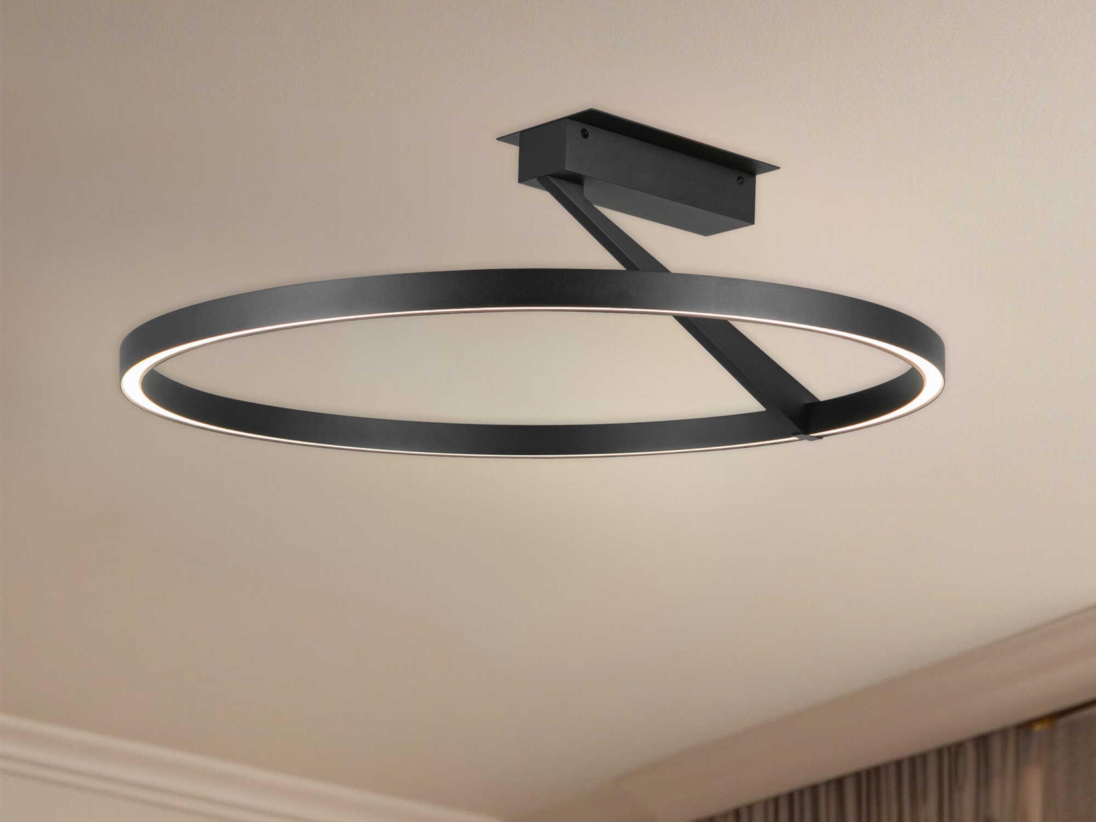 Kuzco Lighting Roda Black Round Semi Flush Mount