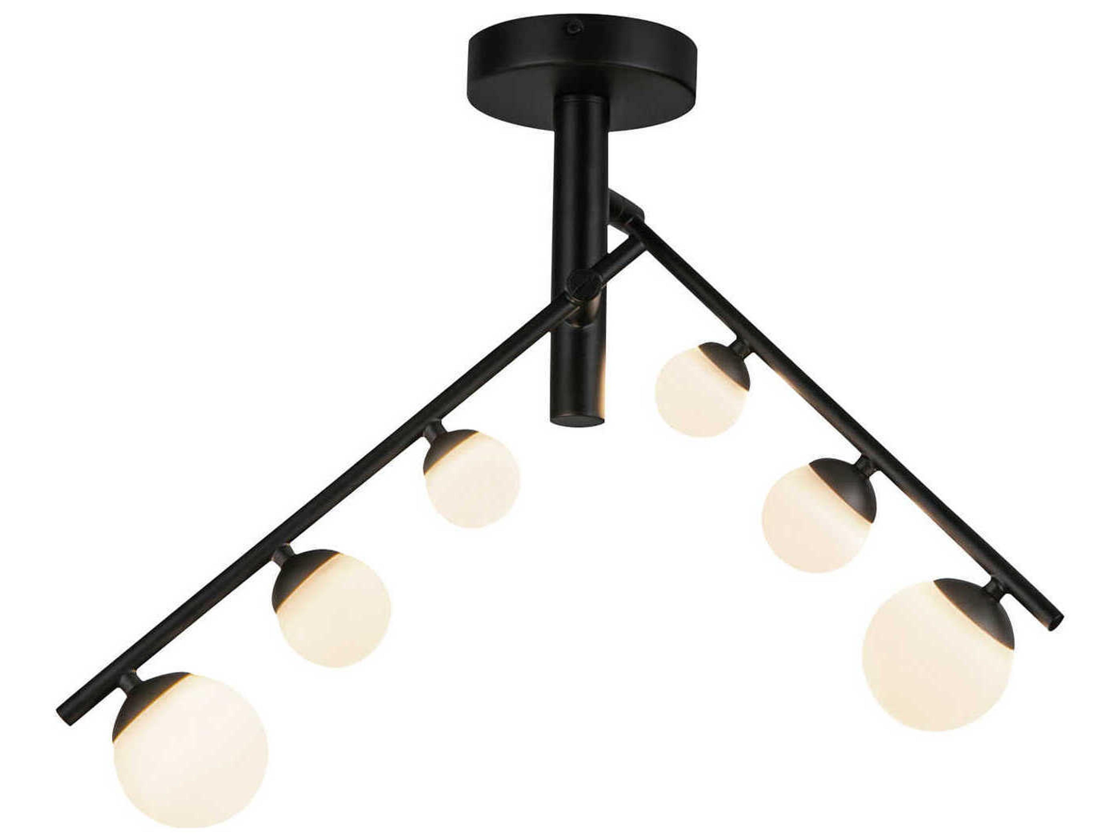 Kuzco Lighting Juniper Black Globe Semi Flush Mount