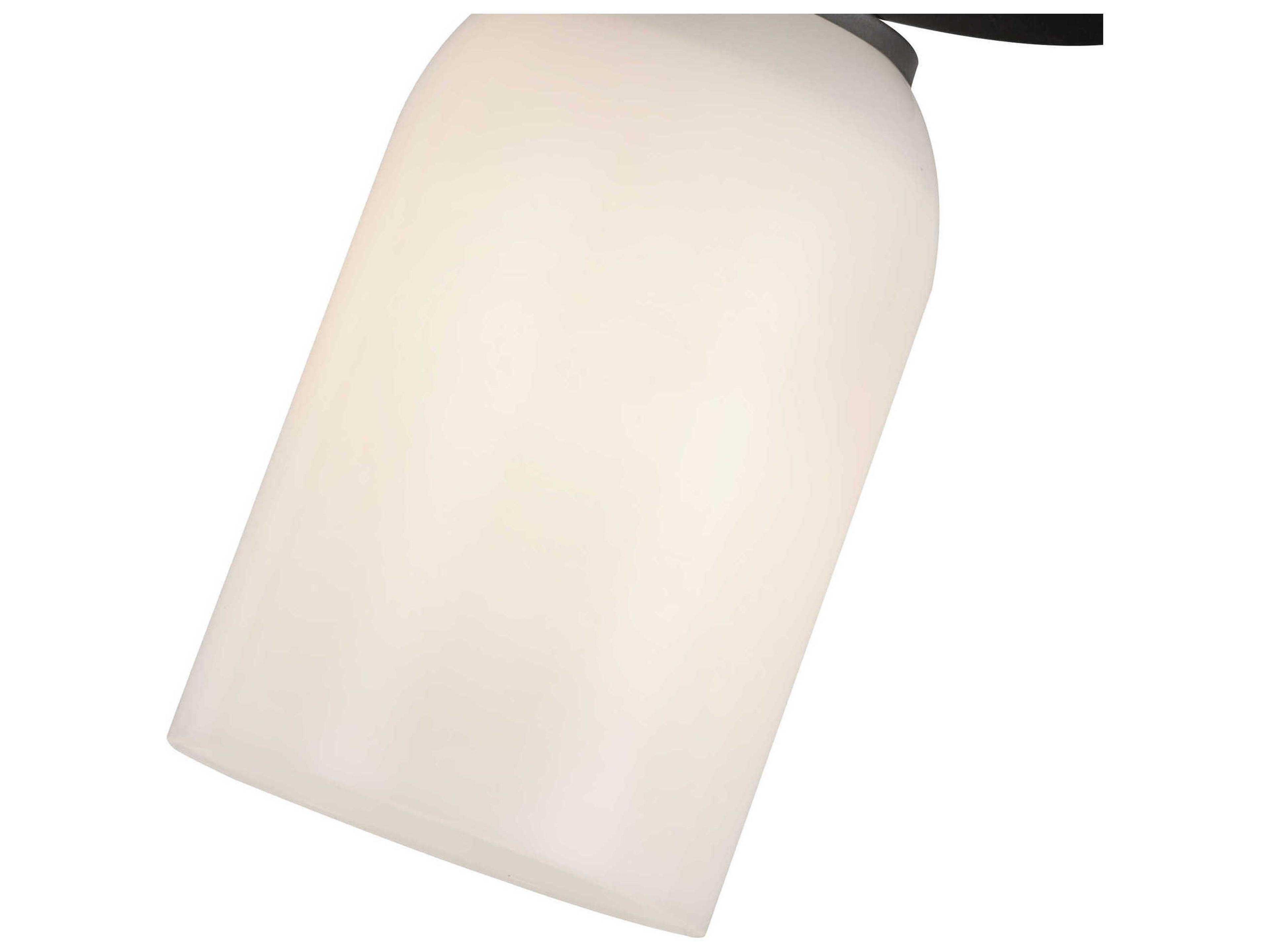 Kuzco Lighting Nola 1-Light Black Glossy Opal Glass Cylinder Semi Flush Mount