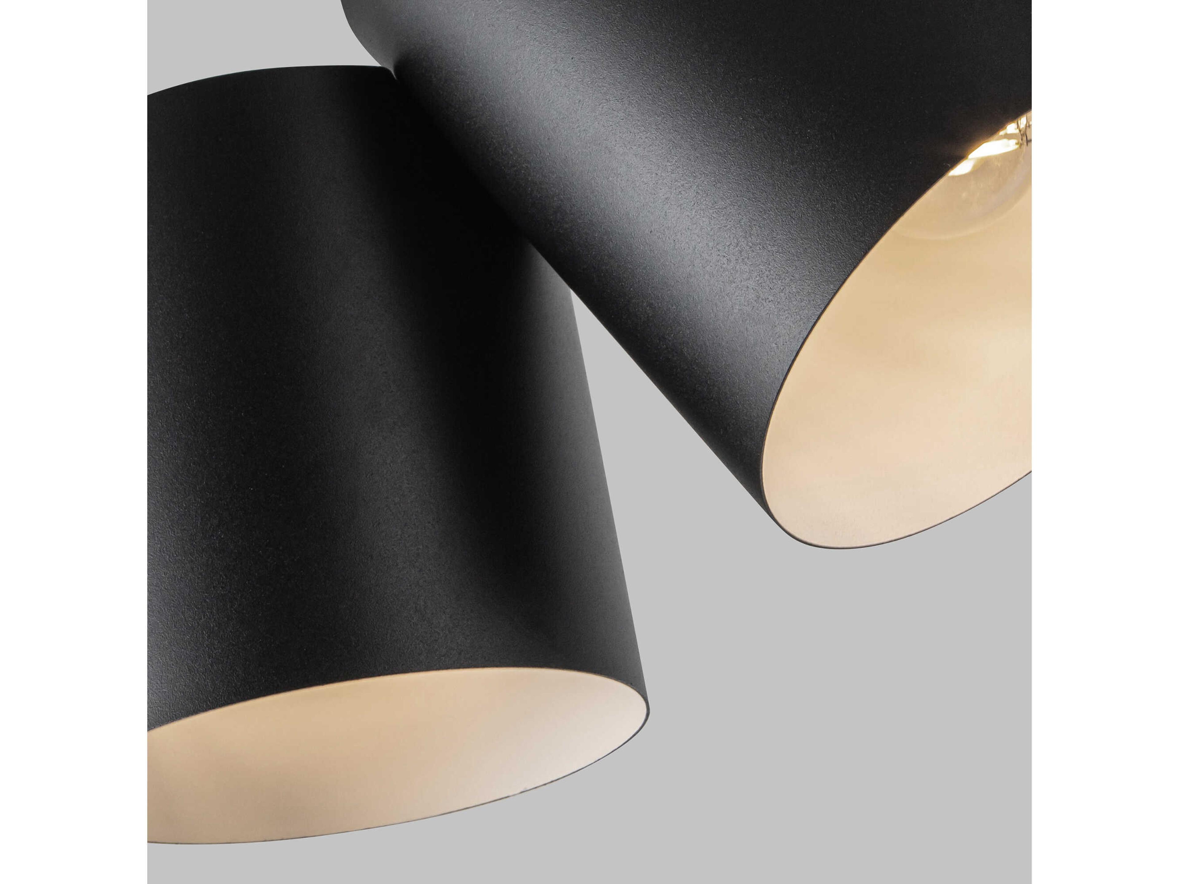 Kuzco Lighting Keiko 2-Light Black Cylinder Semi Flush Mount