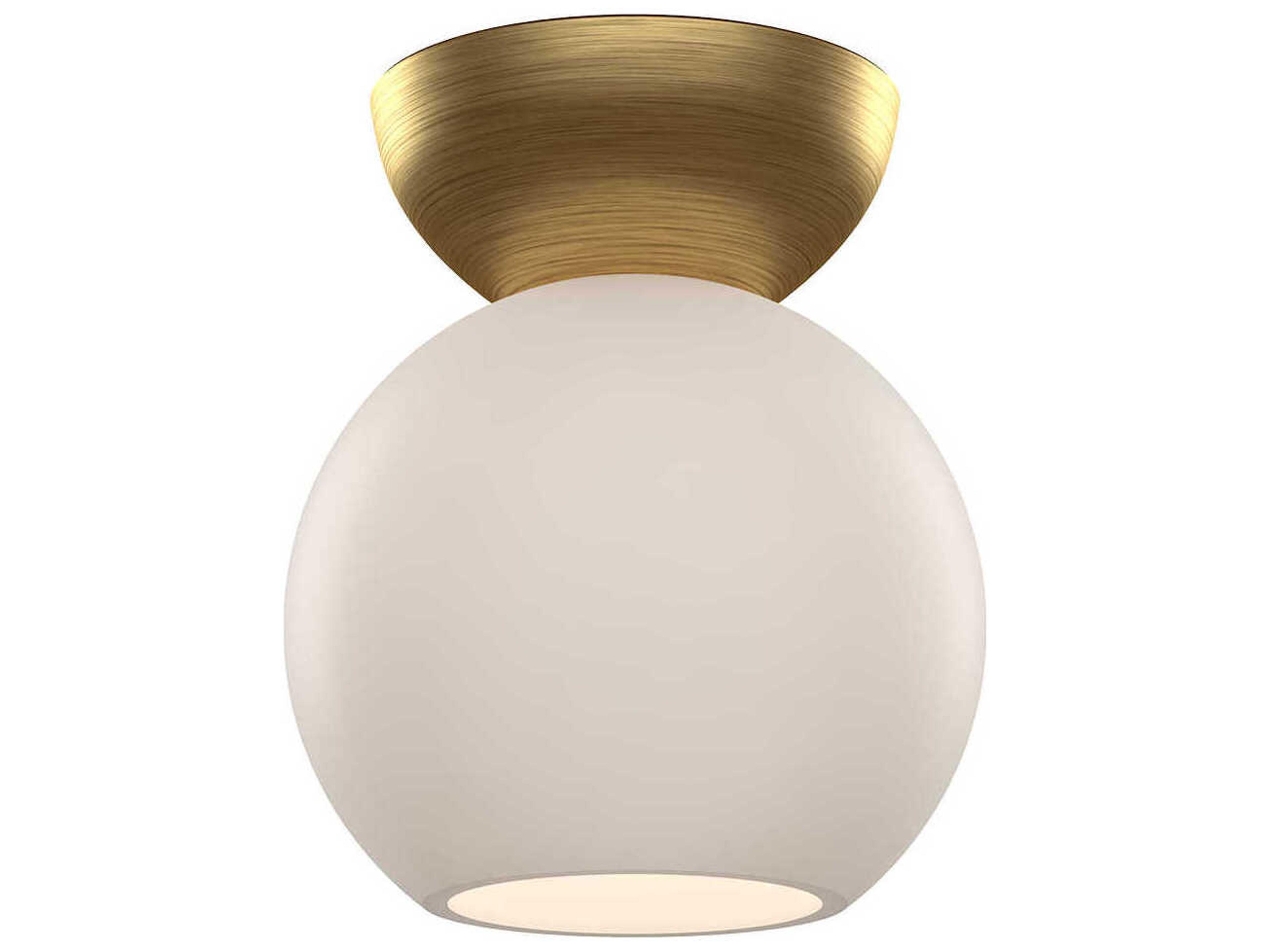 Arcadia 1-Light Brushed Gold Globe Semi Flush Mount