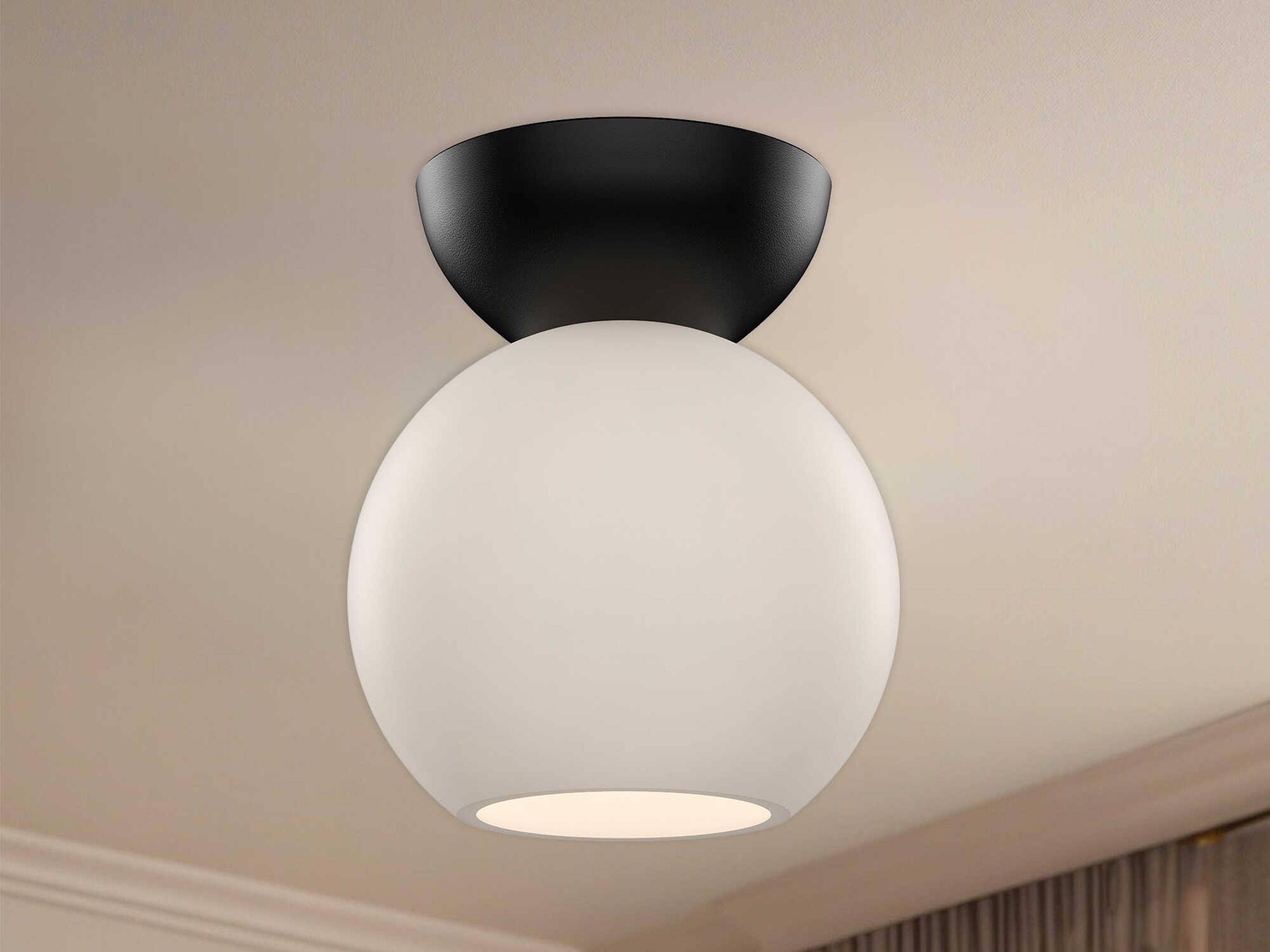 Kuzco Lighting Arcadia 1-Light Black Globe Semi Flush Mount