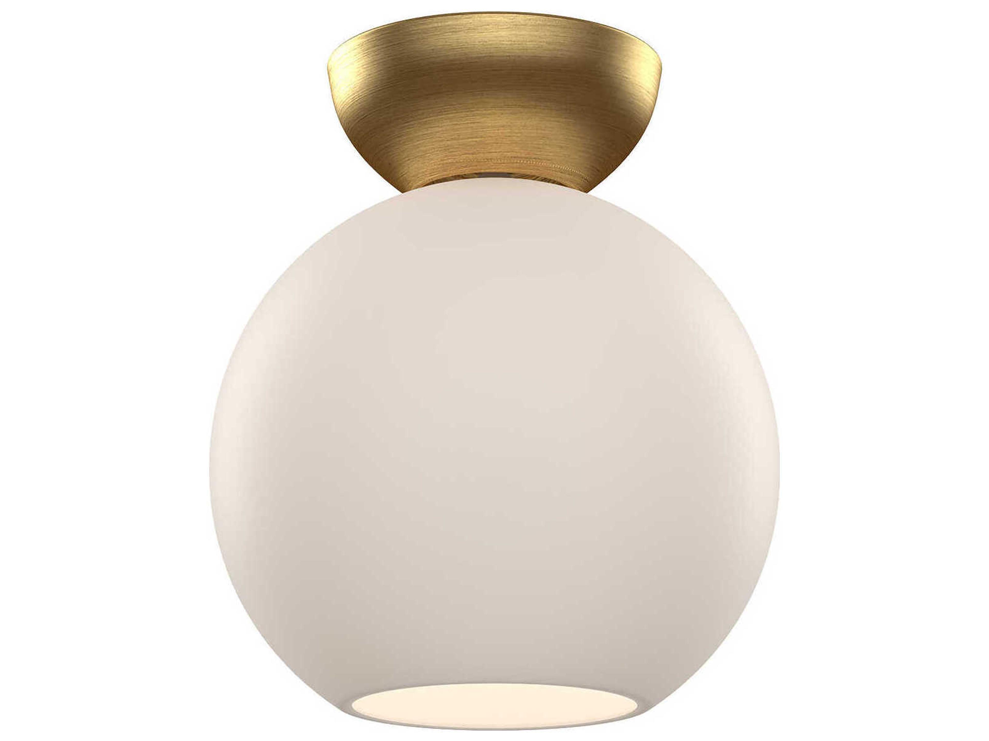 Arcadia 1-Light Brushed Gold Globe Semi Flush Mount