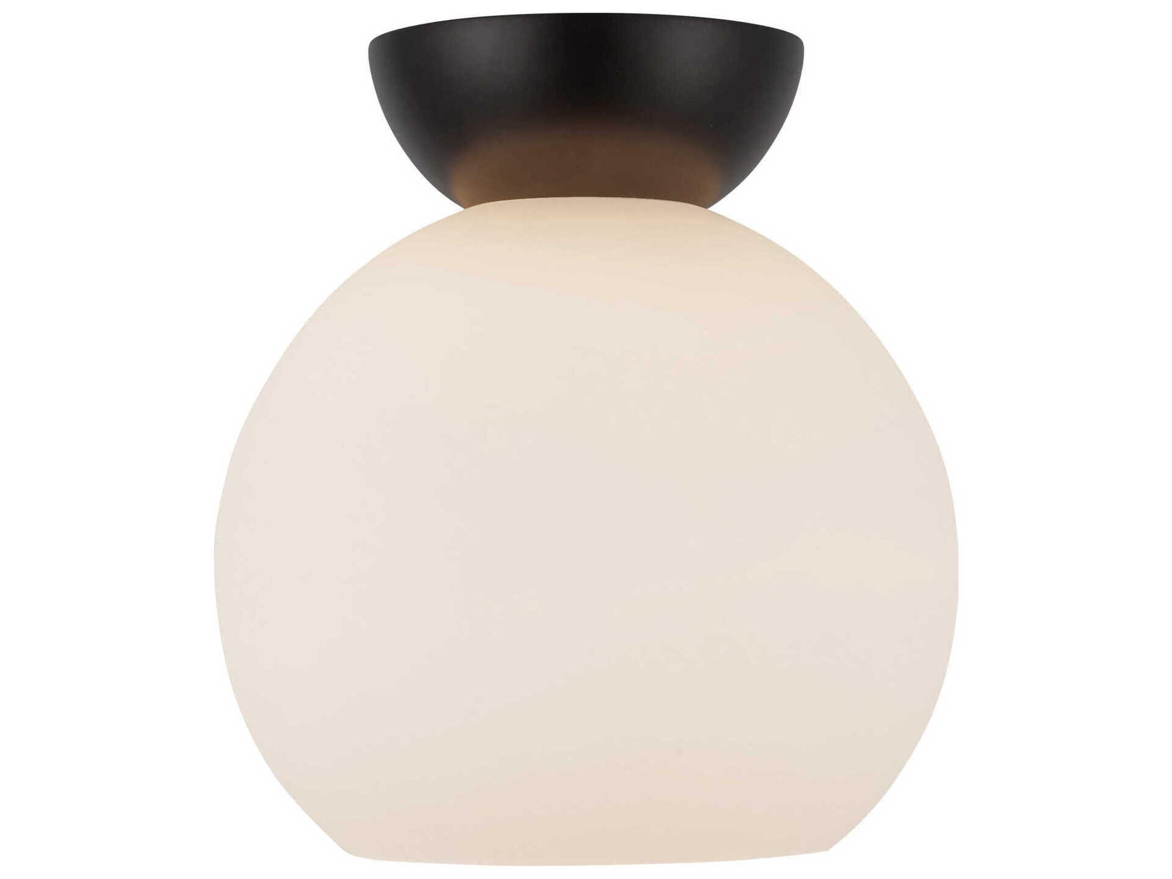 Arcadia 1-Light Black Globe Semi Flush Mount