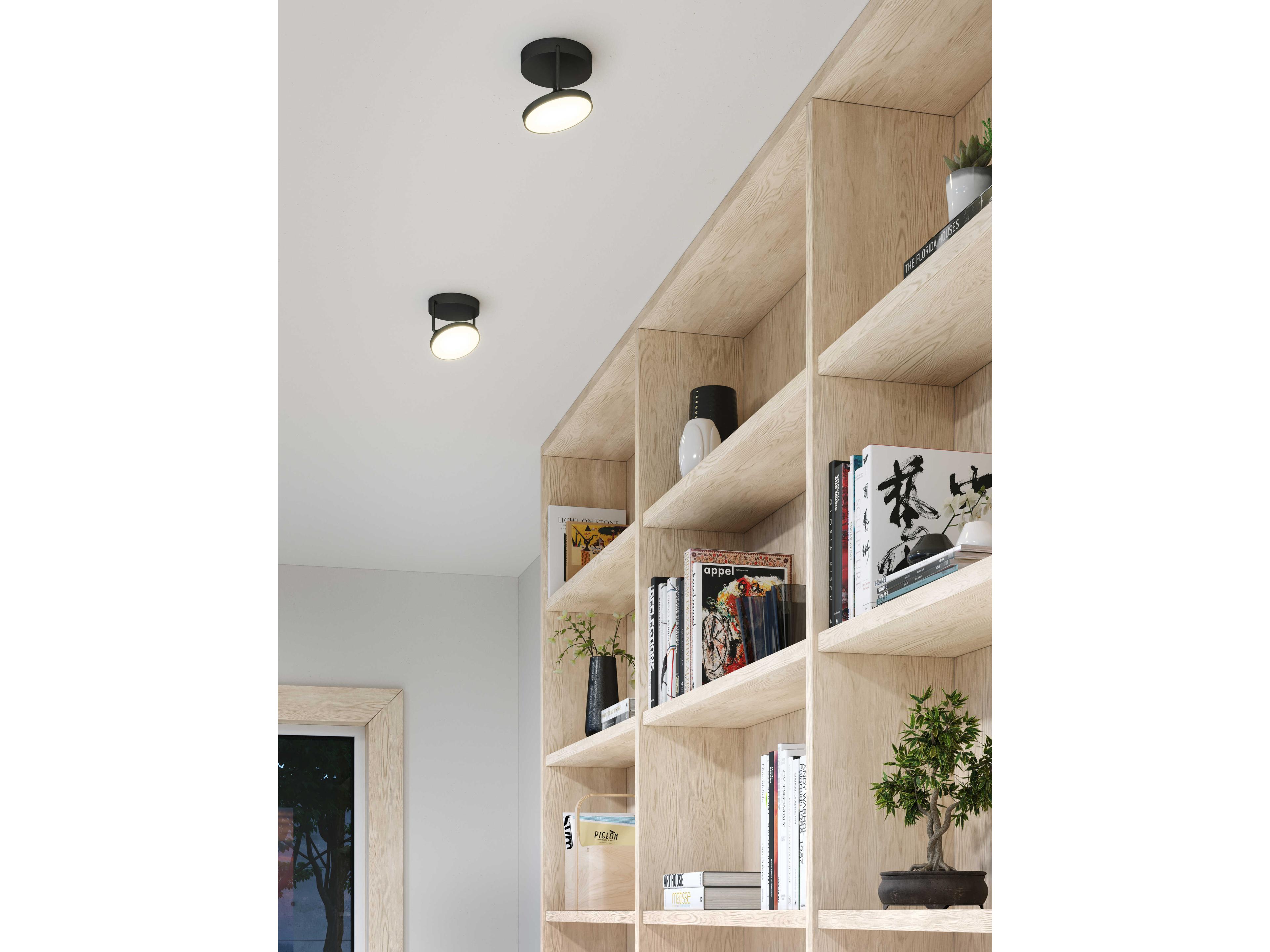 Kuzco Lighting Novel Black Round Semi Flush Mount