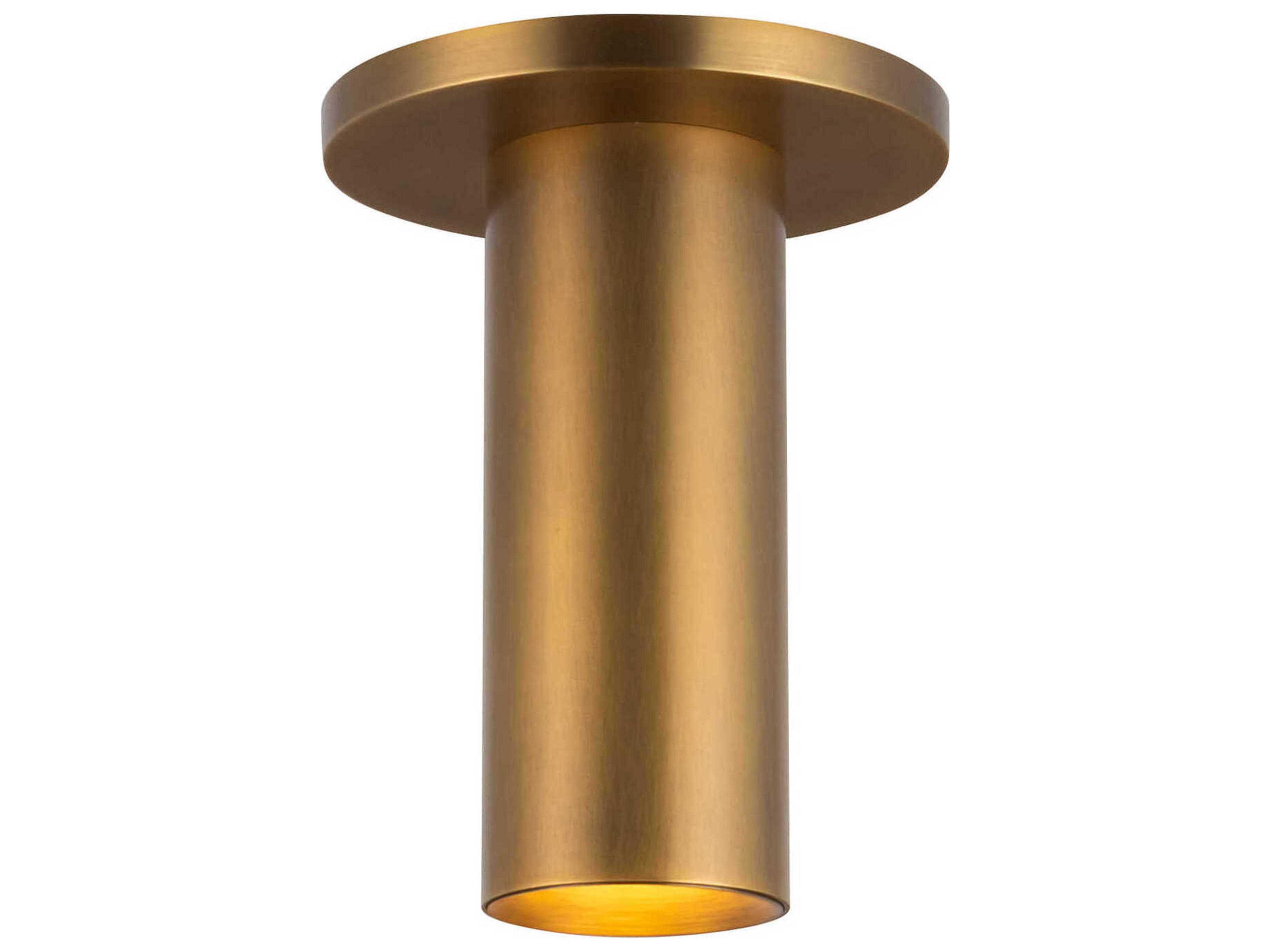 Kuzco Lighting Mason Vintage Brass Cylinder Semi Flush Mount