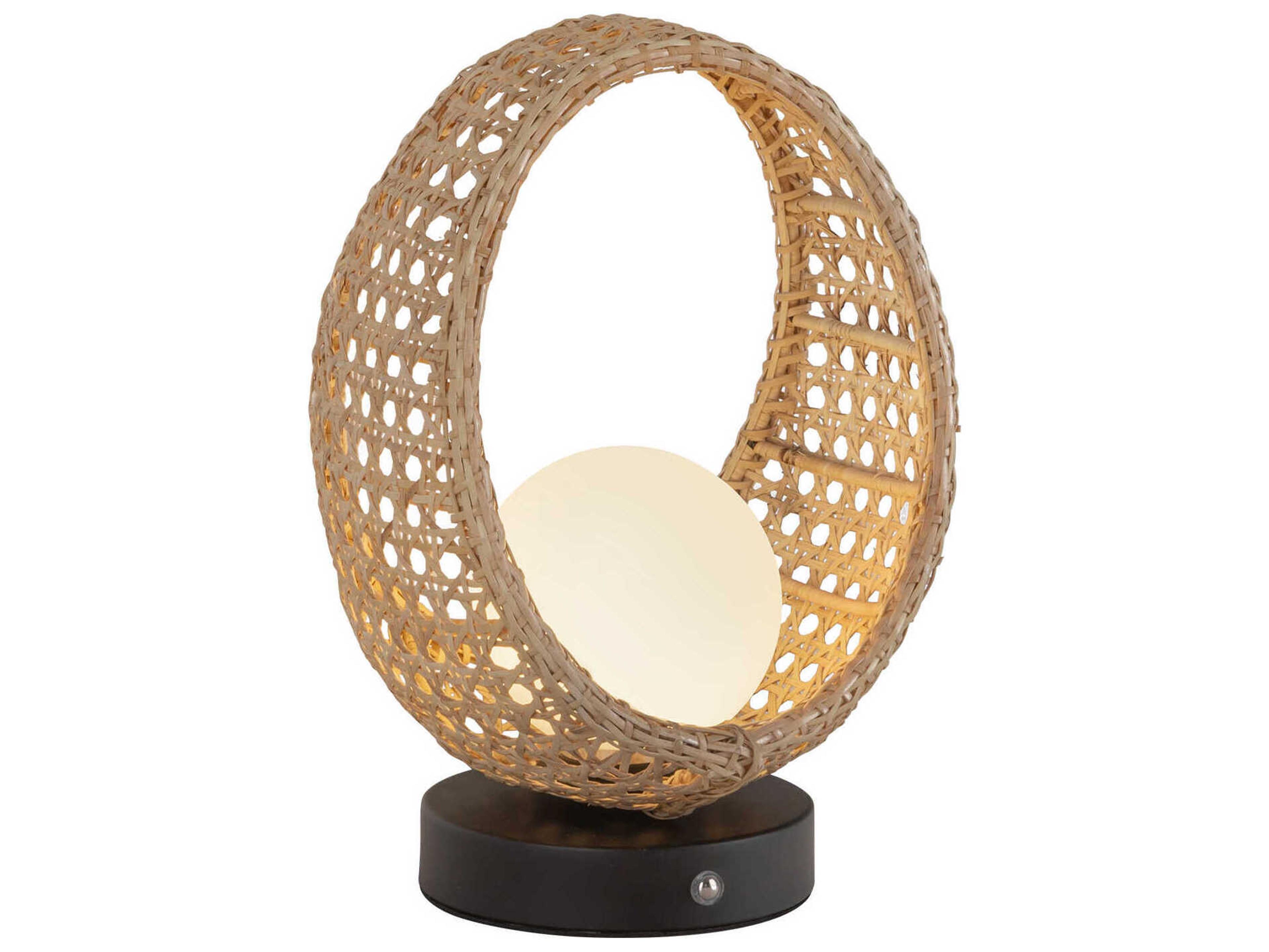 Lanai Black Matte Opal Glass Table Lamp
