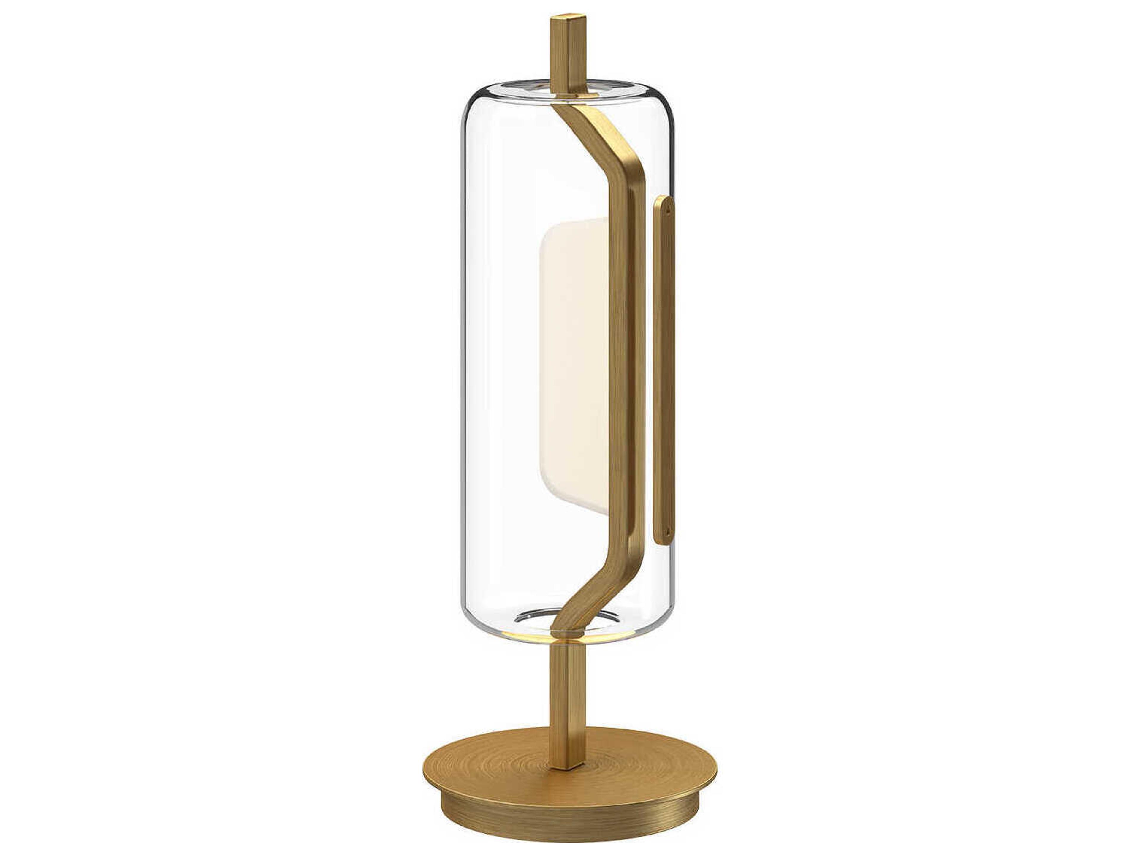 Hilo Brushed Gold Clear Glass Table Lamp