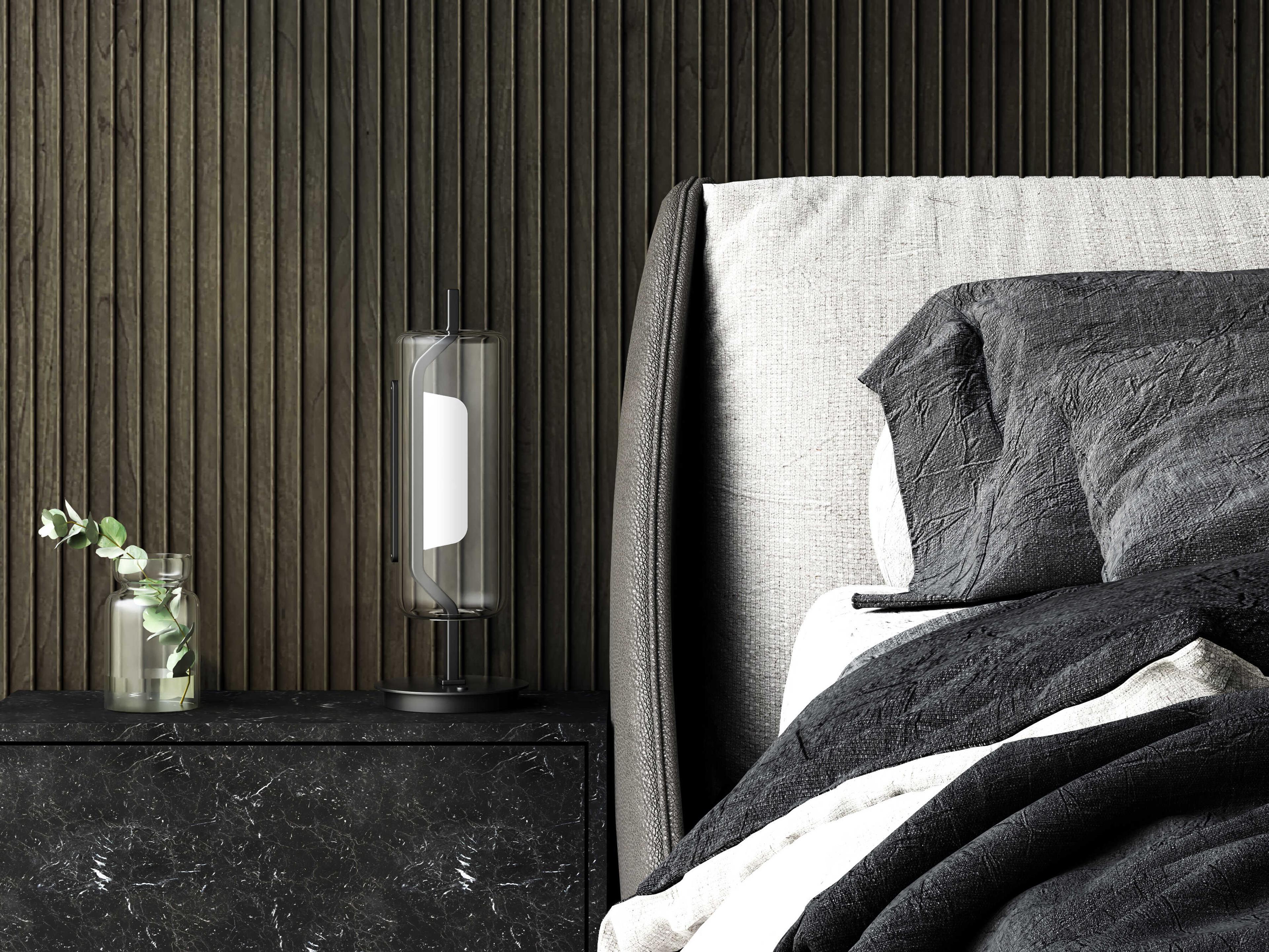 Kuzco Lighting Hilo Black Clear Glass Table Lamp