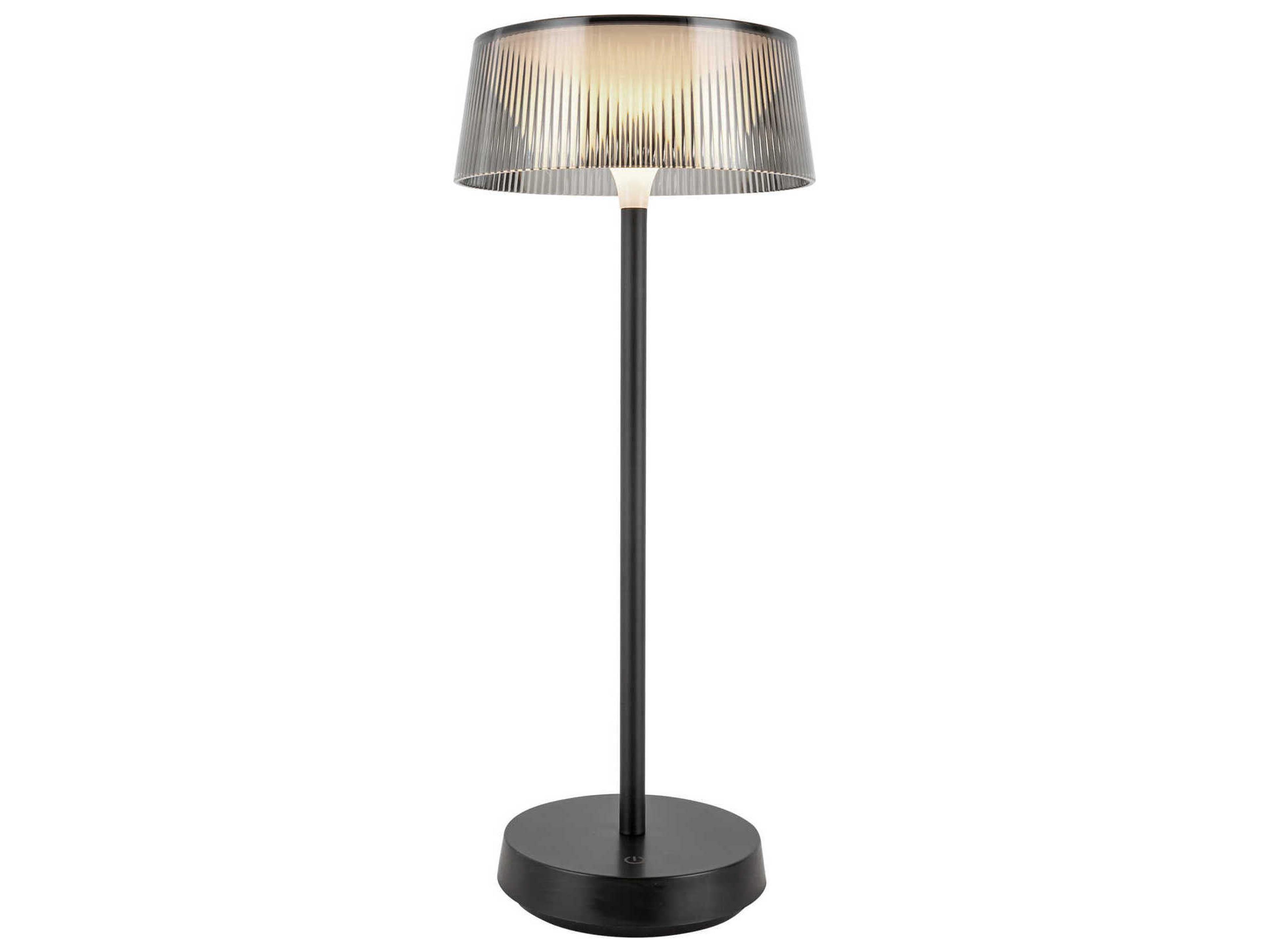 Tindra Black Clear Ribbed Acrylic Table Lamp