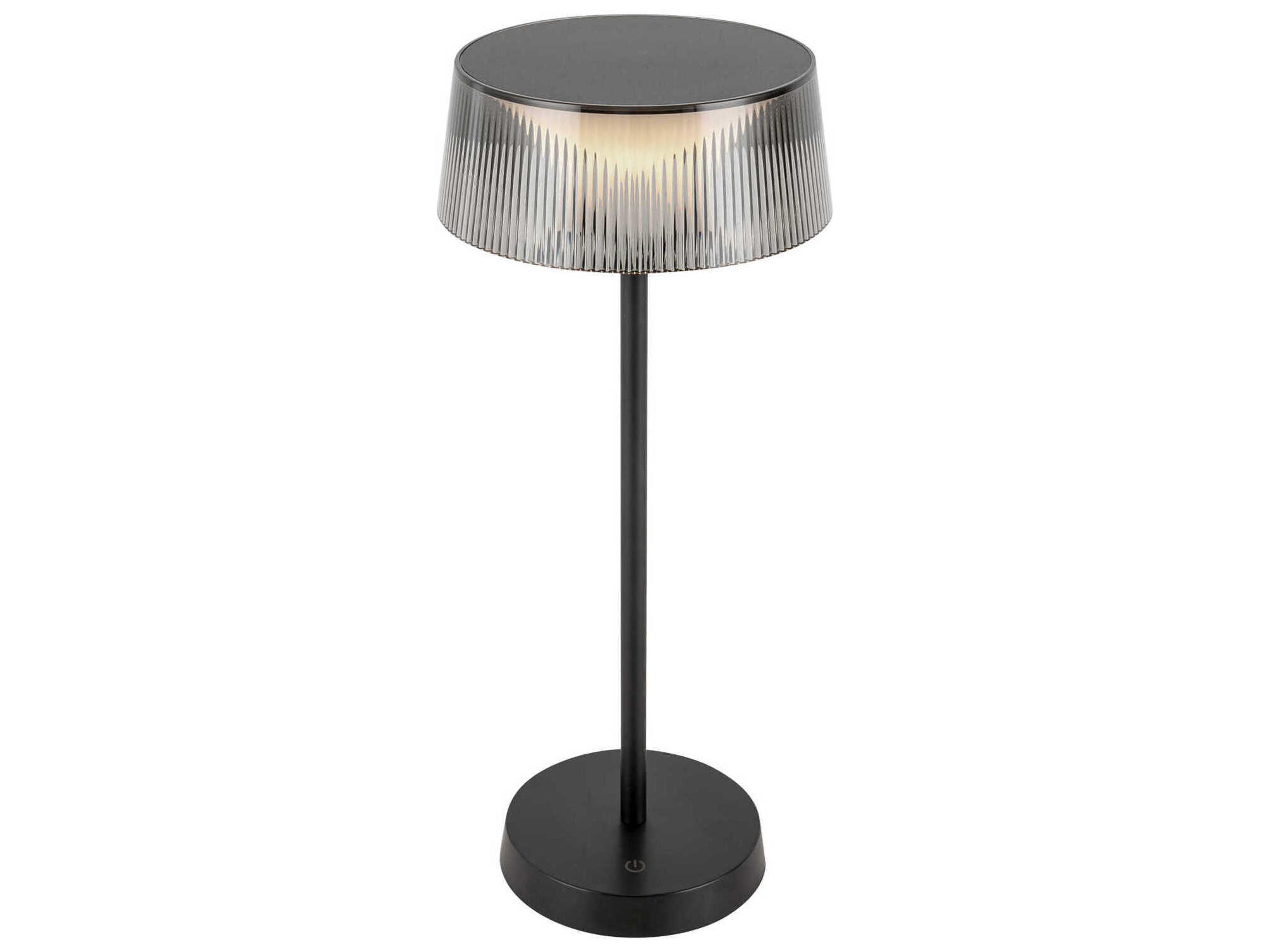 Kuzco Lighting Tindra Black Clear Ribbed Acrylic Table Lamp